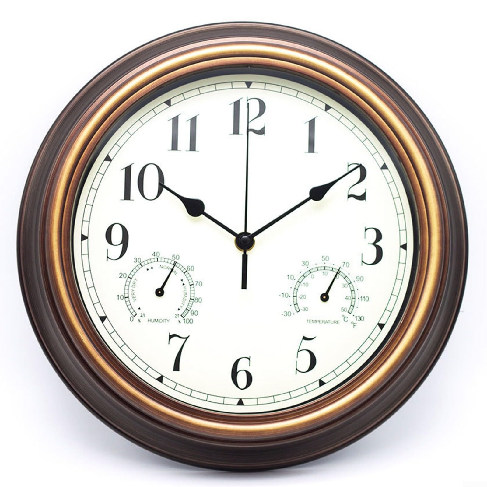 Horloge murale d'extérieur vintage silencieuse contre les pannes météo
