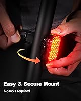 Vista 6 de Luz Trasera de Bicicleta [Paquete de 2], Luz Trasera Recargable por USB para Conducción Nocturna, 6 Modos de Luz, IP65 Impermeable y Resistente a