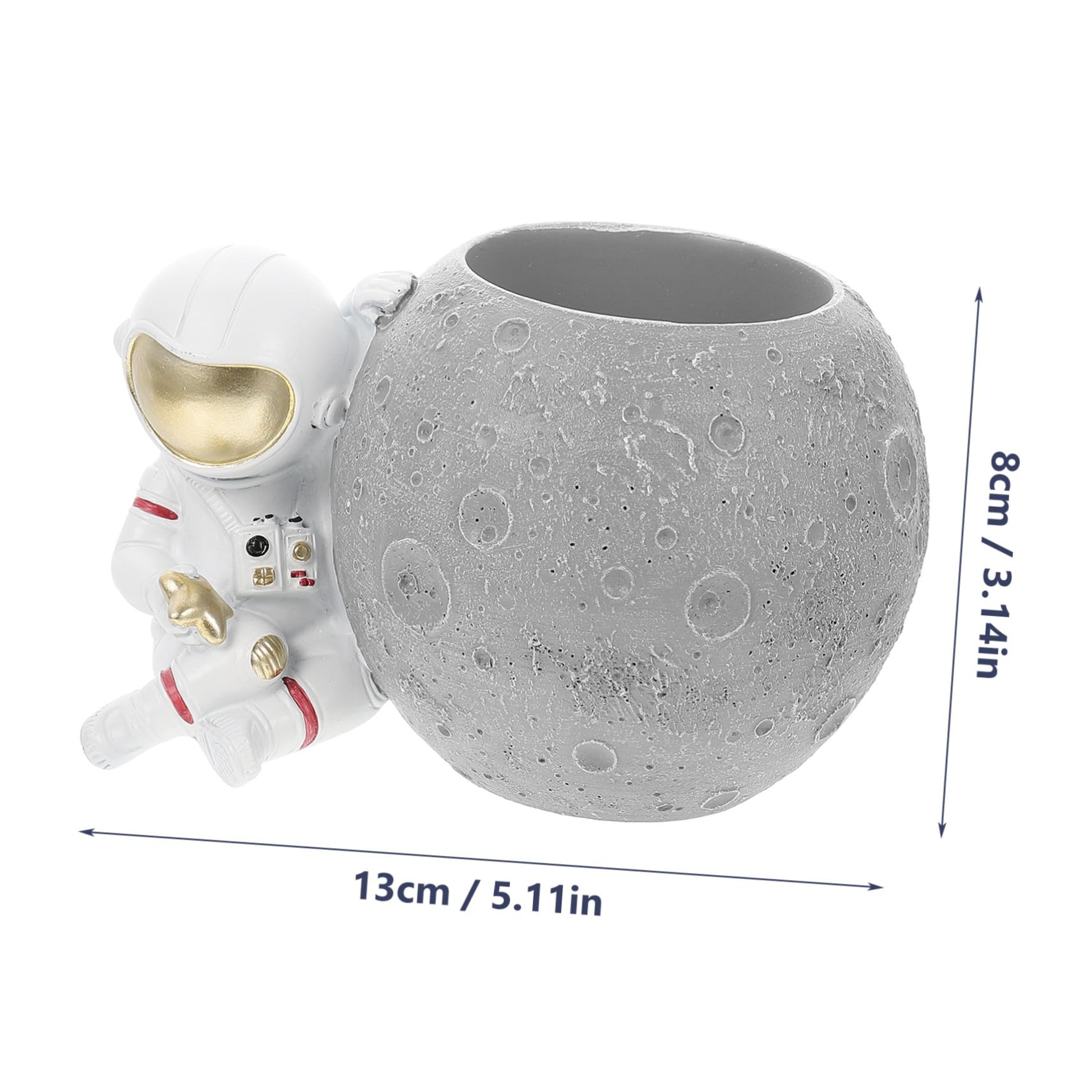 Hemobllo Portapenne Astronauta in Resina Portapenne da Scrivania Pianeta Organizzatore di Oggetti per Tavolo