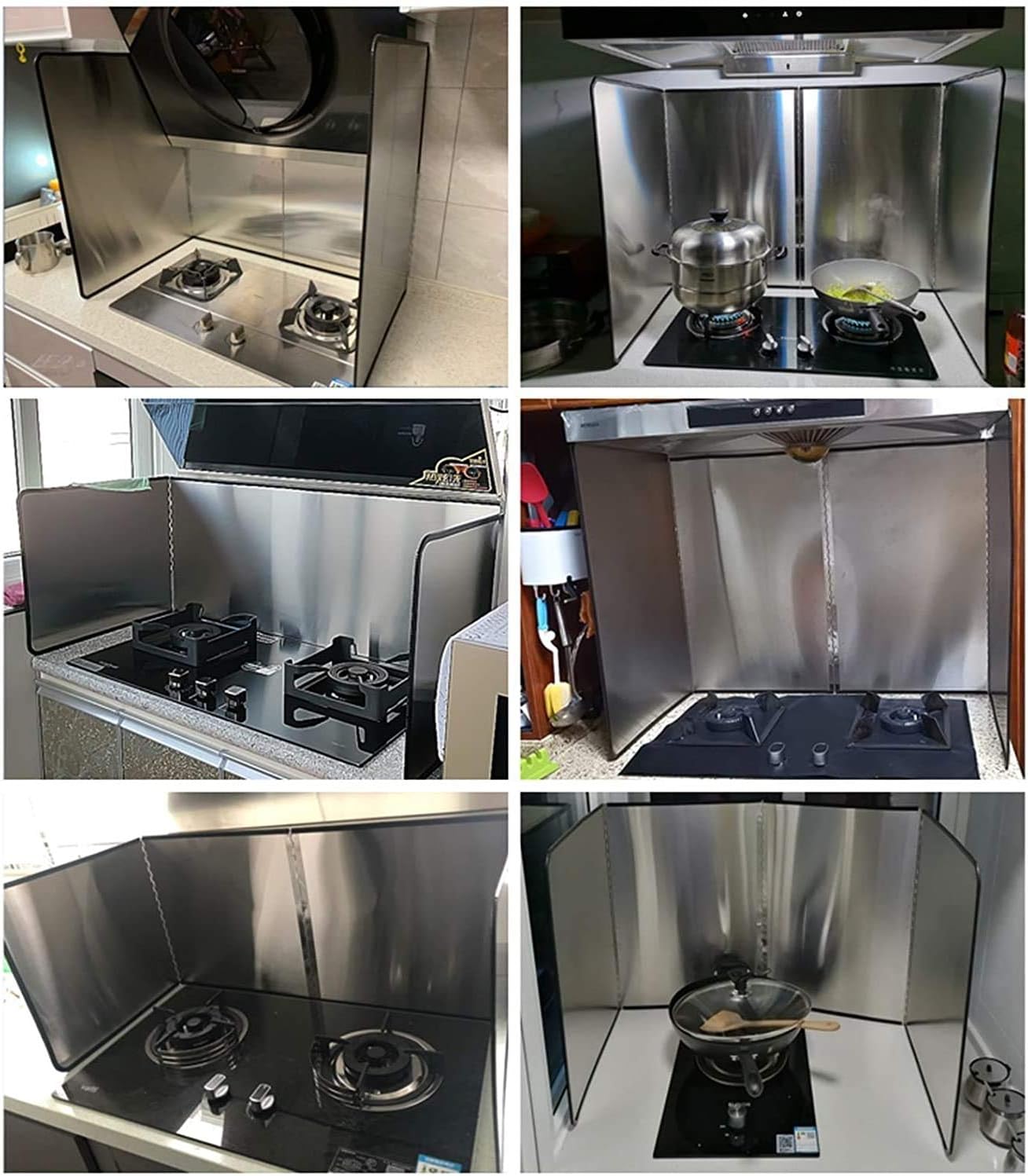 Splatter ScreensOil Splash Guard 4-Sided Splatter Shield Guard Heat Insulation Foldable Splatter Block Frying Pan Stove Shieldkitchen foil Splatter Screens (40 * 80 * 40cm)