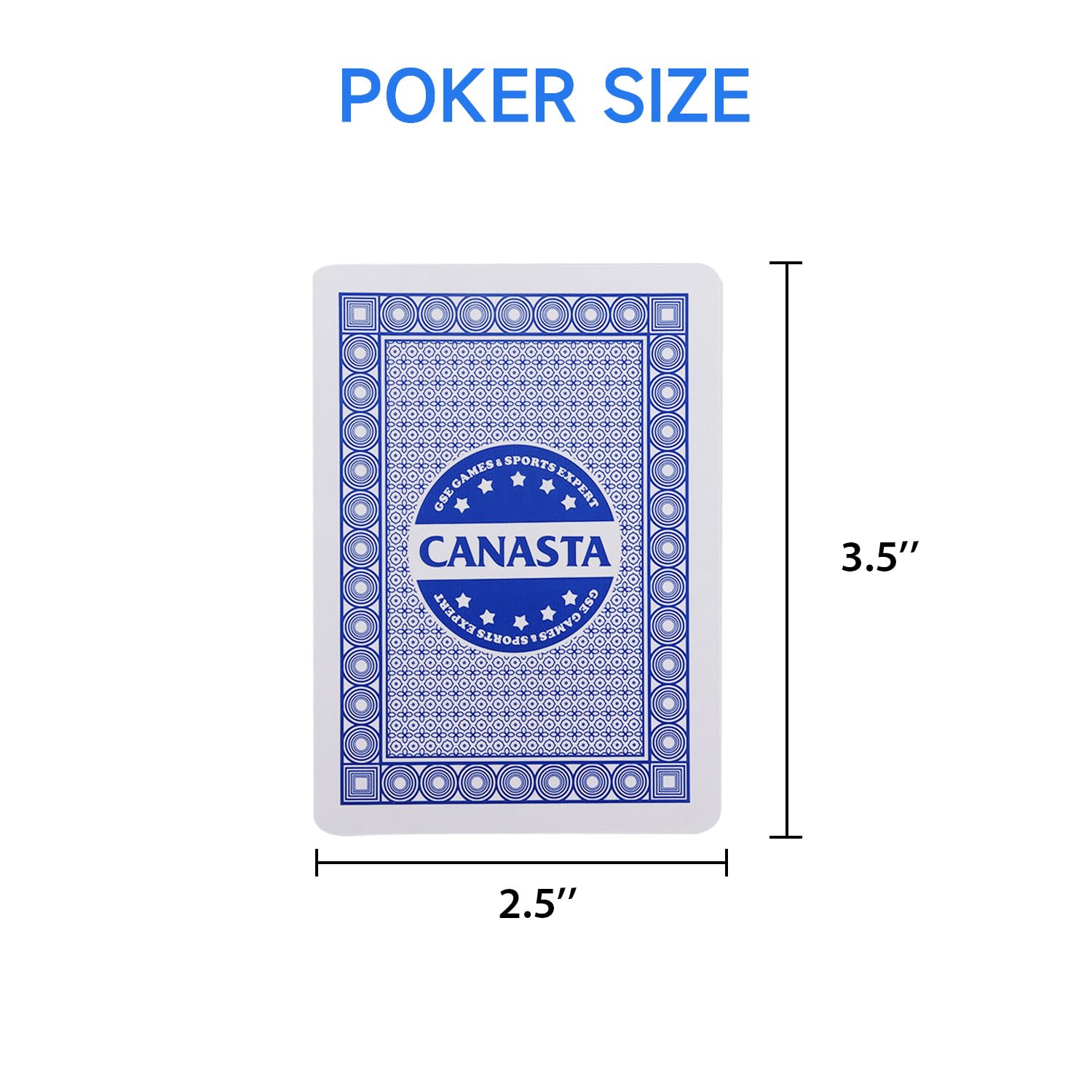 GSE Games & Sports Expert Lot de 12 cartes Canasta avec valeurs de points, comprend des règles de jeu Canasta et des mains et des pieds, jeu de rami traditionnel