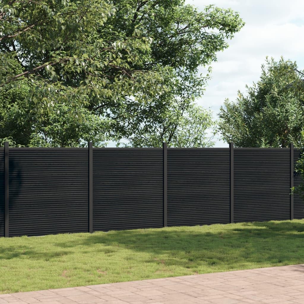 vidaXL Panel de Valla, Pared de Cerca Decorativa, Pantalla de Privacidad, Barrera para Jardín Patio Terraza Hogar, WPC Gris 872x186 cm