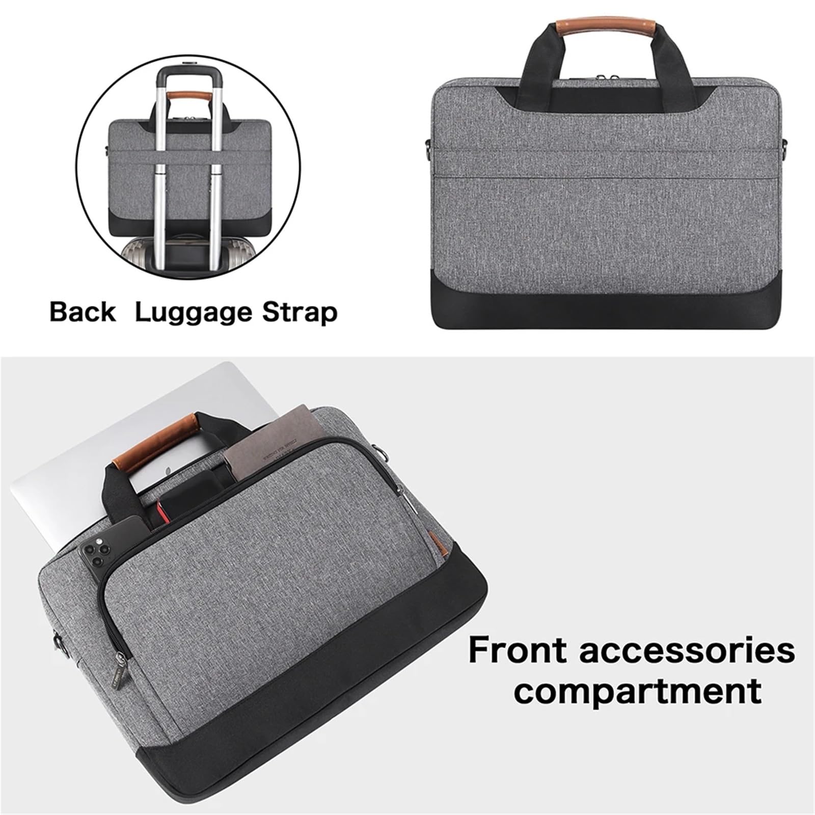 Porta Documenti Custodia for Laptop Resistente all'Acqua con Tracolla for Notebook da 15,6" e 17" Pollici, Borsa for Computer ad Alta capacità Borsa Notebook(15.6-inch)