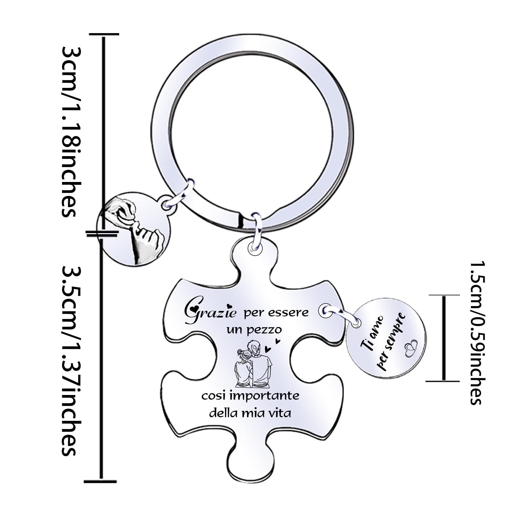 FGHJK Regalo San Valentino San Valentino per Lei Regalo San Valentino per Lui Portachiavi Personalizzato Regalo Fidanzato Fidanzata Regalo Coppia Portachiavi Coppia Idee Regalo Coppia
