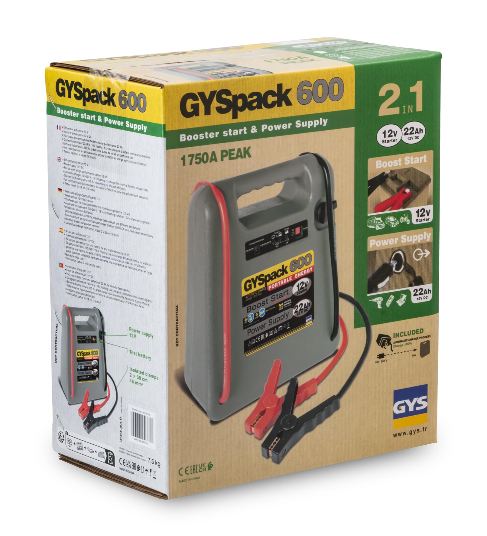 GYS 027336 Batería aparato auxiliar de arranque para Automóviles de turismo para Moto para SUVs para furgonetas camper