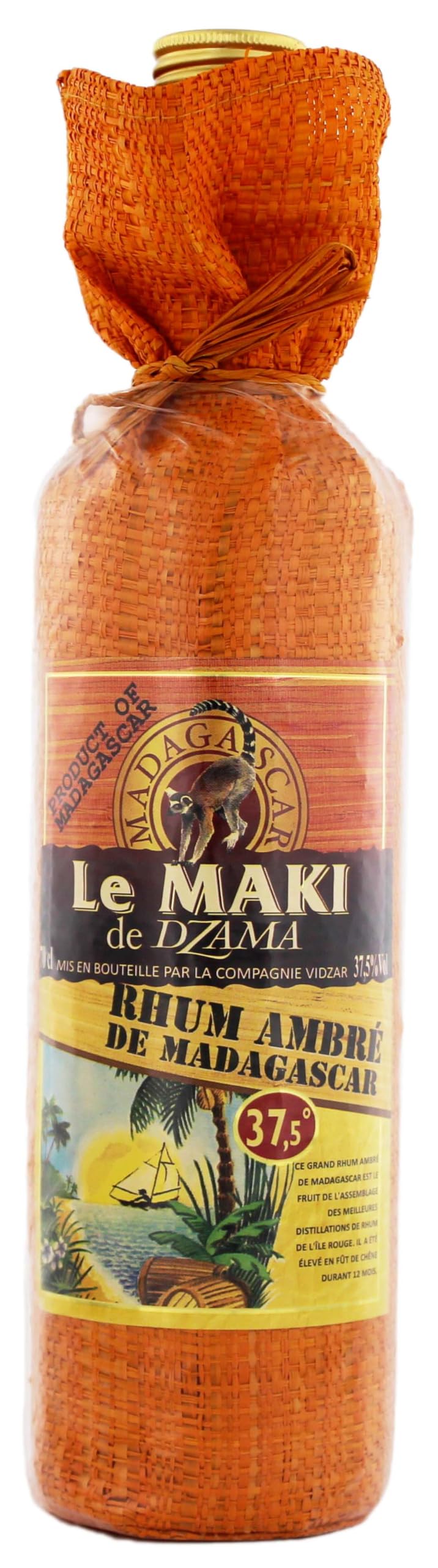 Rhum Dzama Maki Ambré bouteille de rhum de Madagascar traditionnel pur - 2
