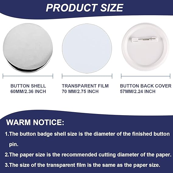 Amazon 500 セット ブランク ボタン ピン Sufly 25mm 1インチ ピン バック ボタン パーツ ボタン メーカー マシン用 バッジ作成用品 ボタン 部品 金属カバー マイラーフィルム プラスチックバックカバー 白紙 ボタン 通販