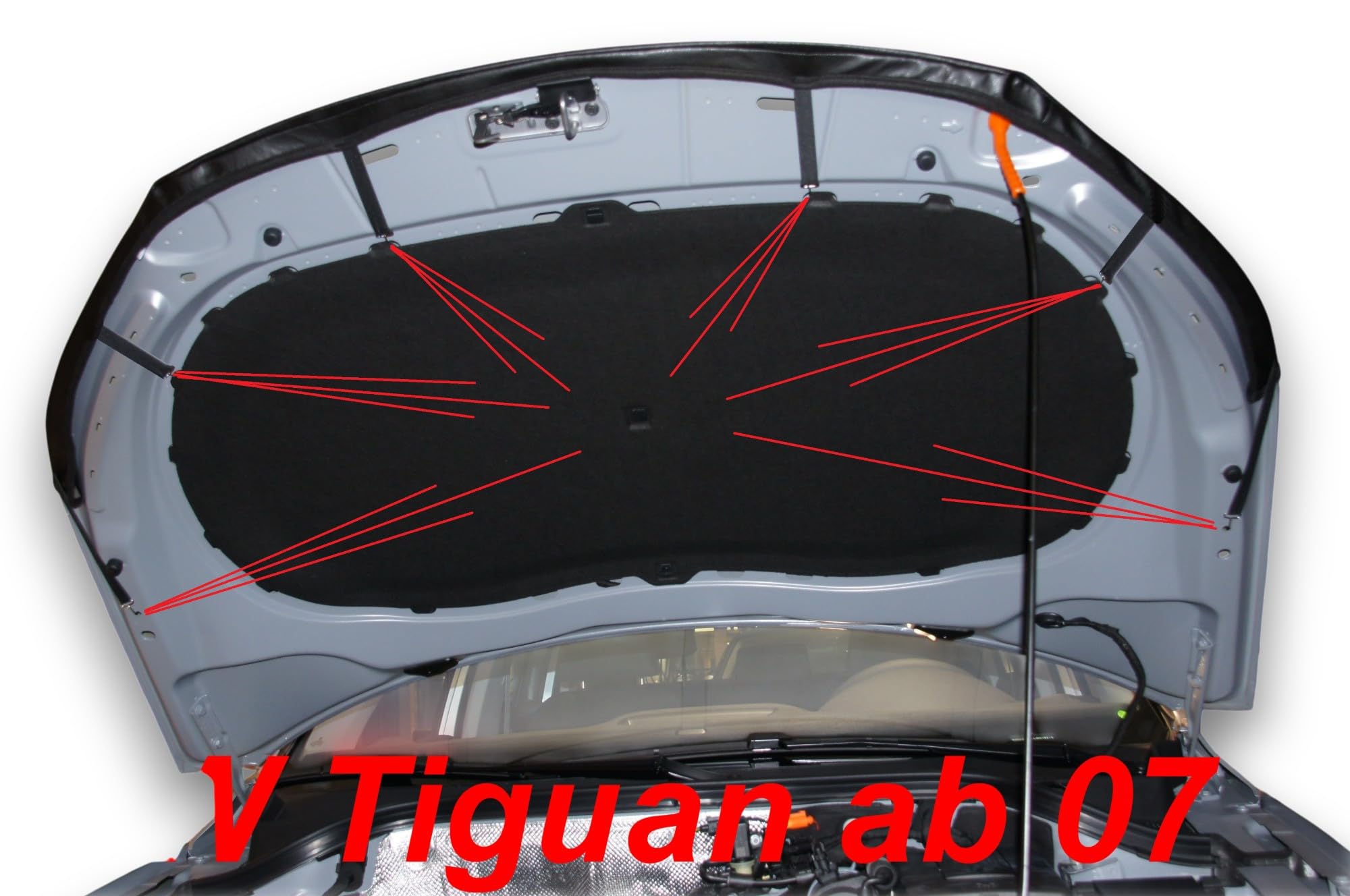 AB-00255 AUTO-BRA kompatibel mit VW Volkswagen Tiguan Bj. 2007-2016 Haubenbra Steinschlagschutz Tuning Bonnet Bra