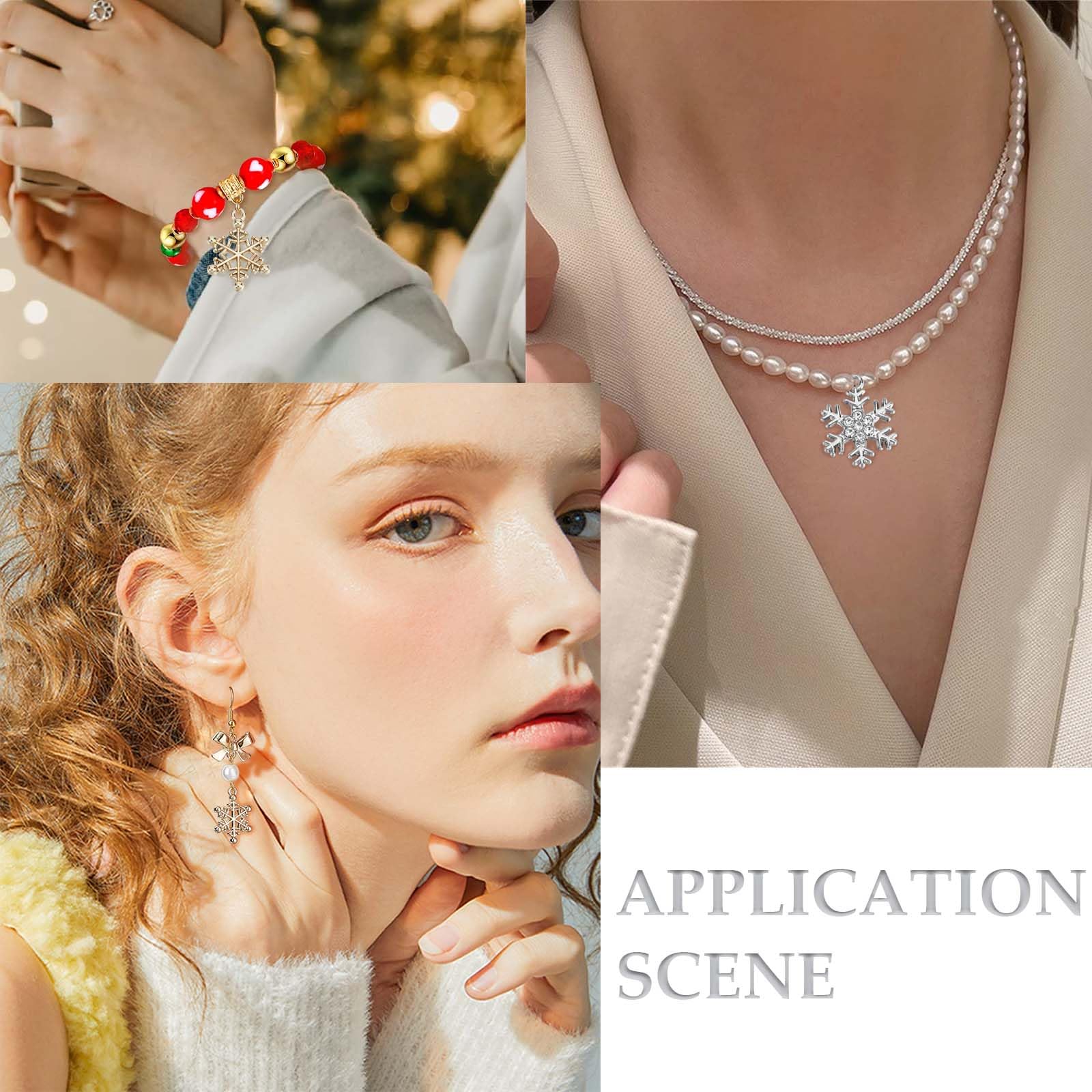 Amazon | SUNNYCLUE 36個6種 クリスマス チャーム 雪の結晶