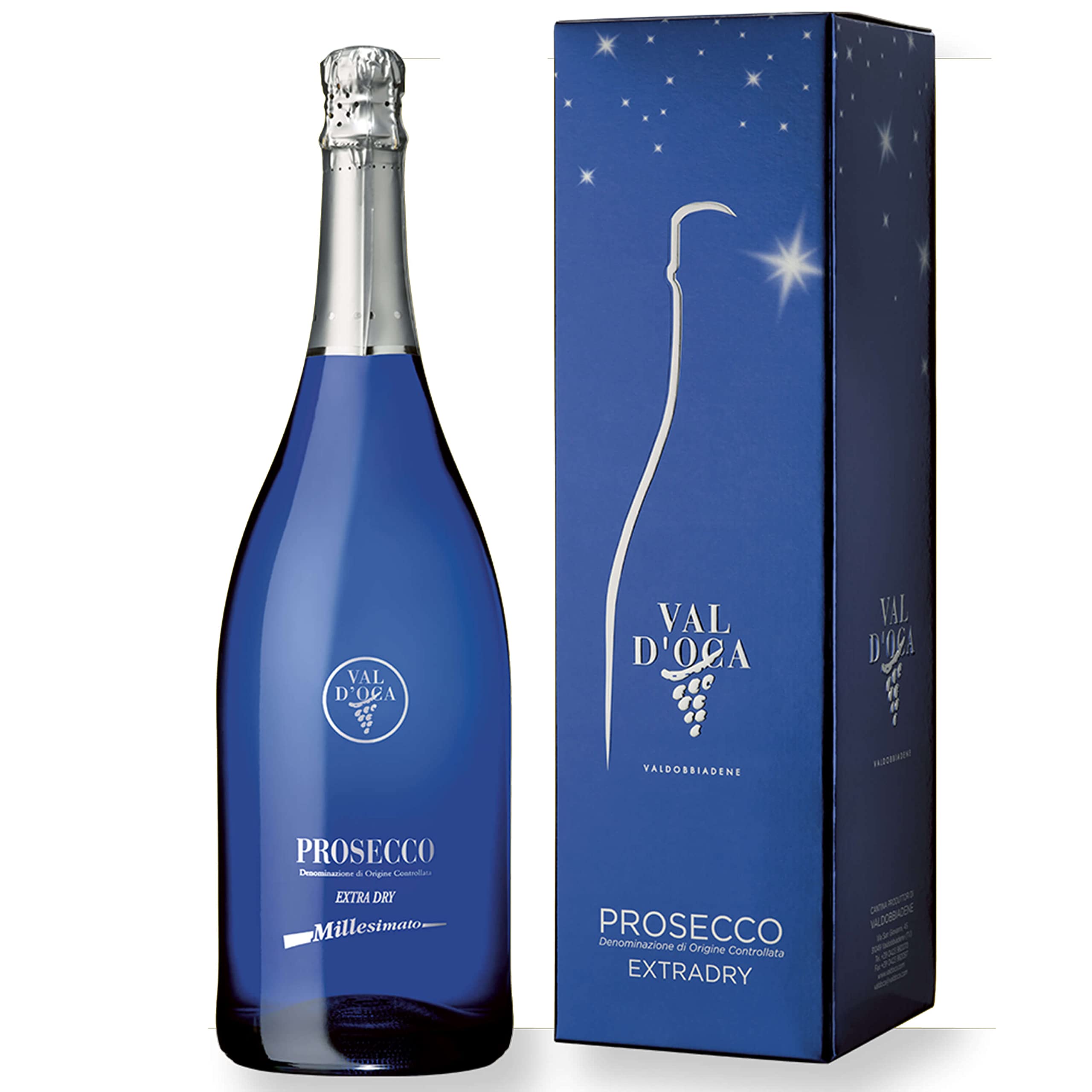 VAL D'OCA - Prosecco DOC - Blu - Millesimato Extra Dry - Bottiglia Magnum da 1,5 Litri