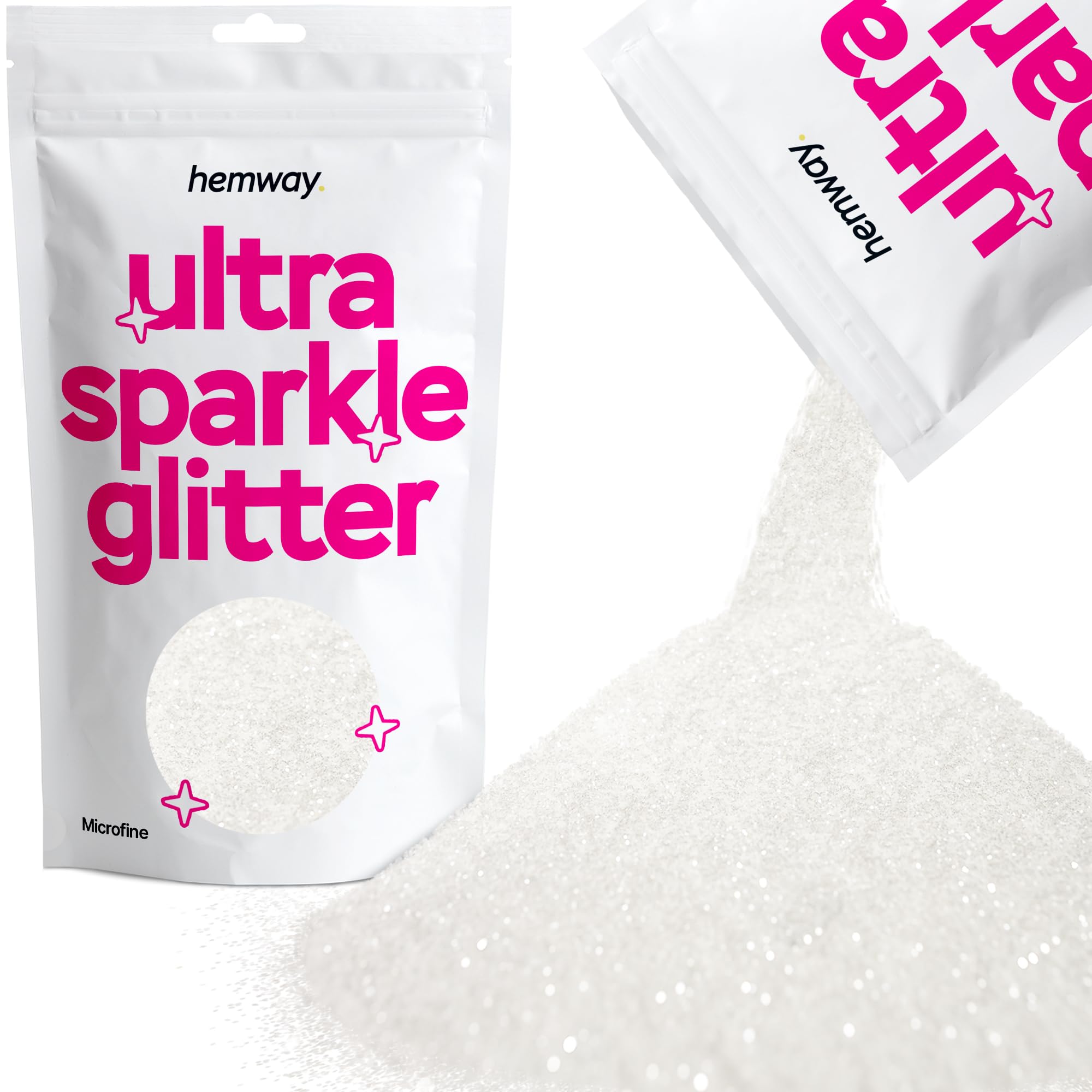 Hemway Ultra Sparkle Glitter Baby Pink Iridescent 100g Fine | Glitter for Arts & Craft, Makeup, Nail Art, Crafting, Card Making, Sparkle Decoration — view 239