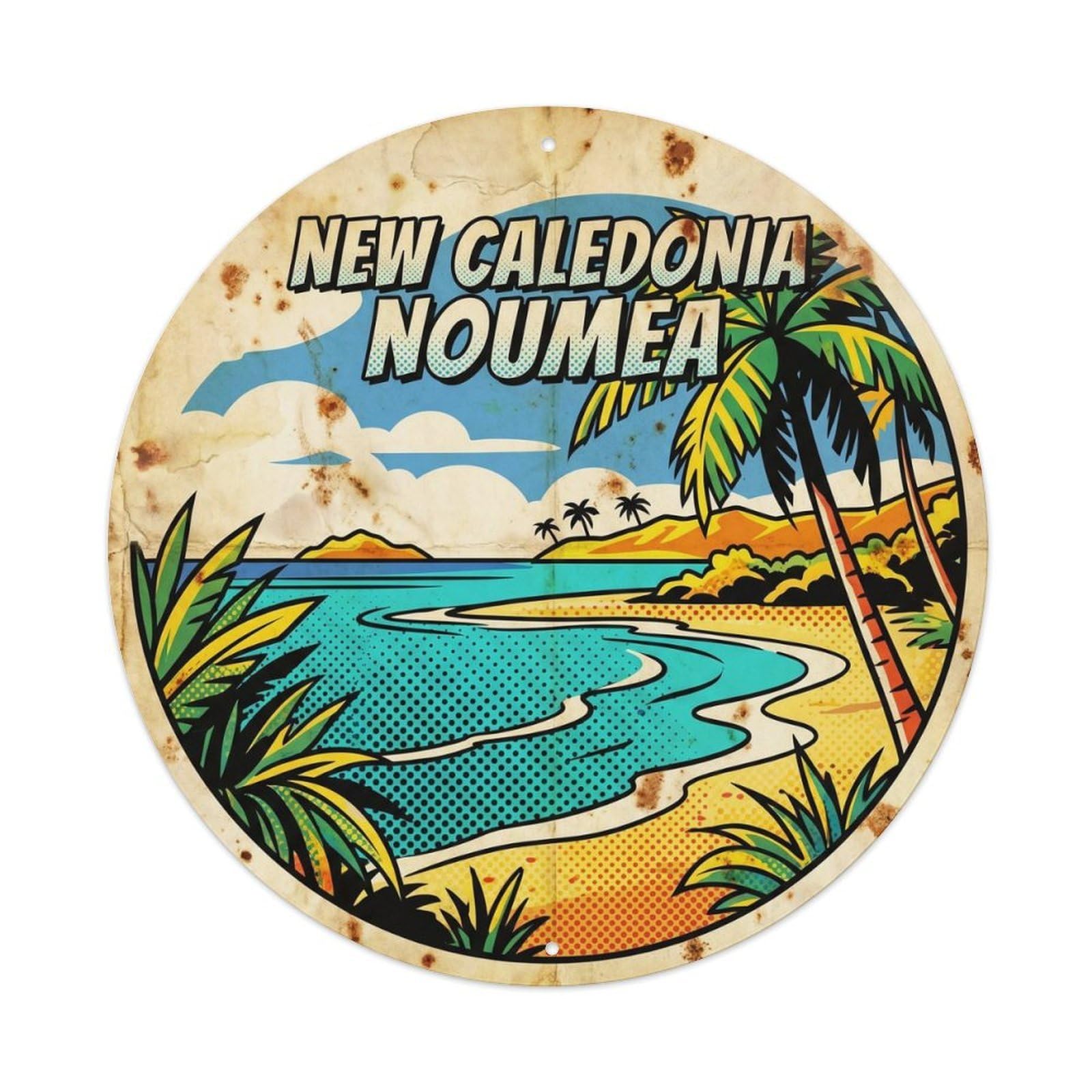 New Caledonia Noumea Island Resort Pop Color Metal Tin Sign