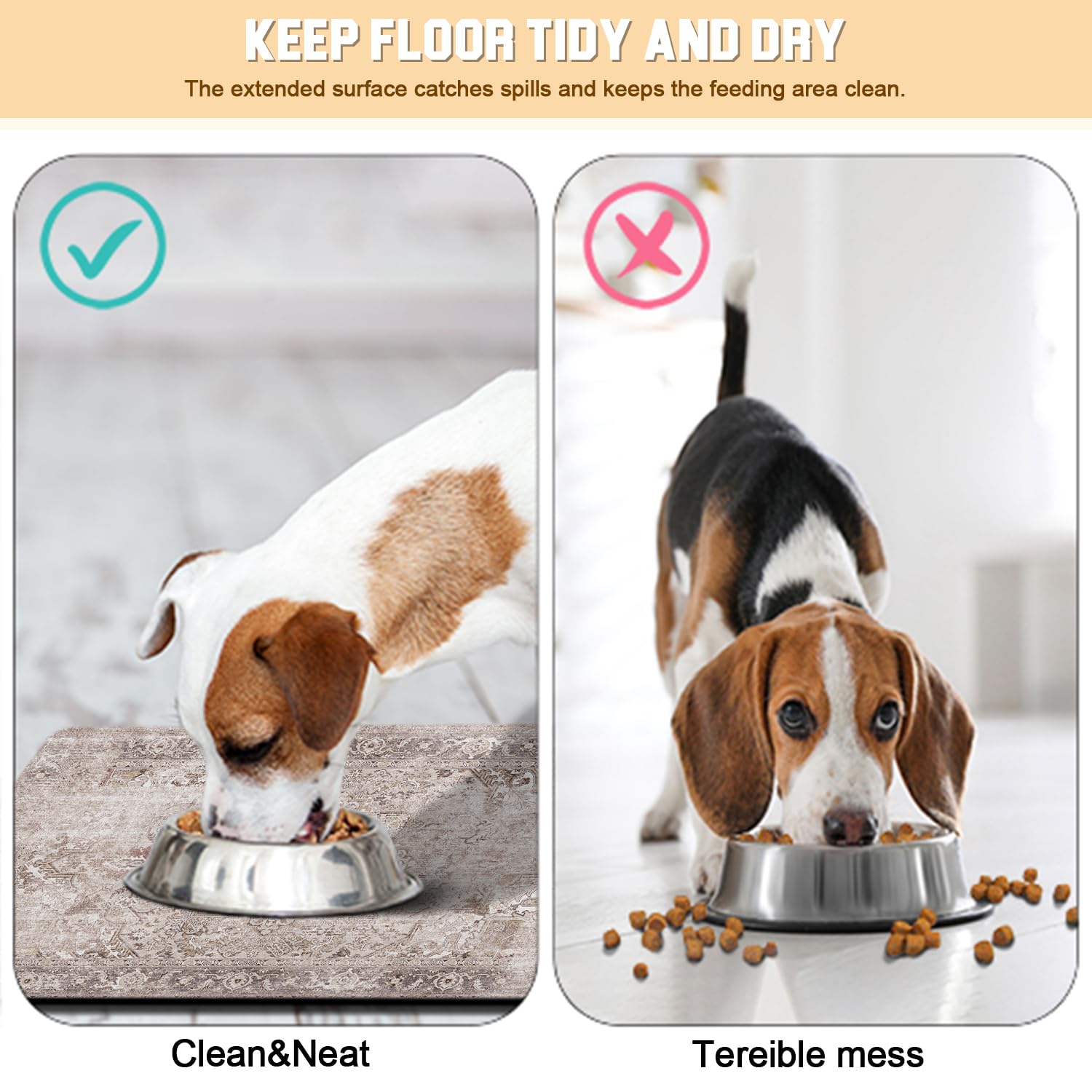 Tappetino per cibo per cani per pavimenti impermeabile tovaglietta per animali domestici ciotole per cibo e acqua, accessori per cani ecologici Diatomite Forniture per animali domestici 43,2 x 76,2 cm