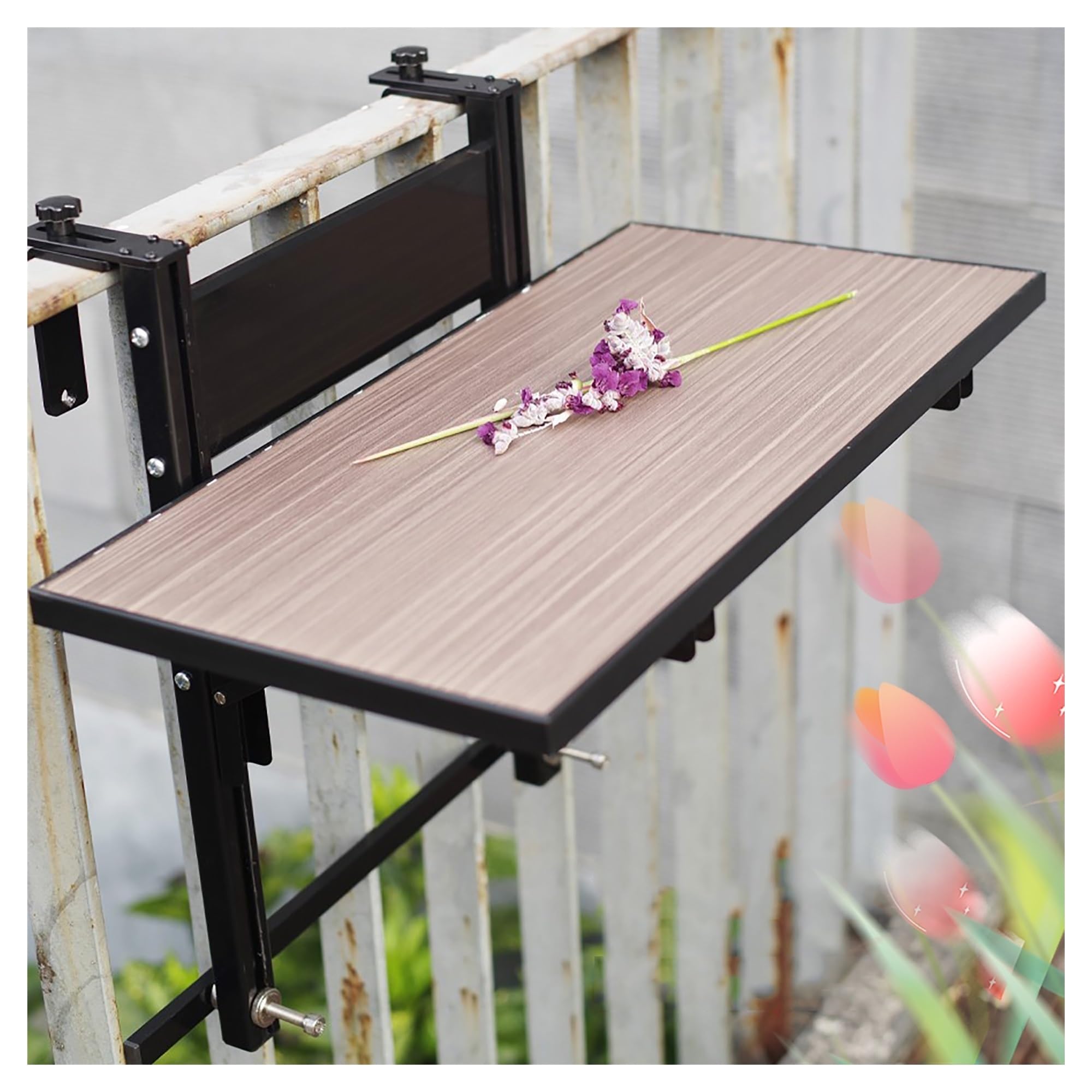 Table suspendue multifonctionnelle sur rail pour petits balcons sans espace au sol
