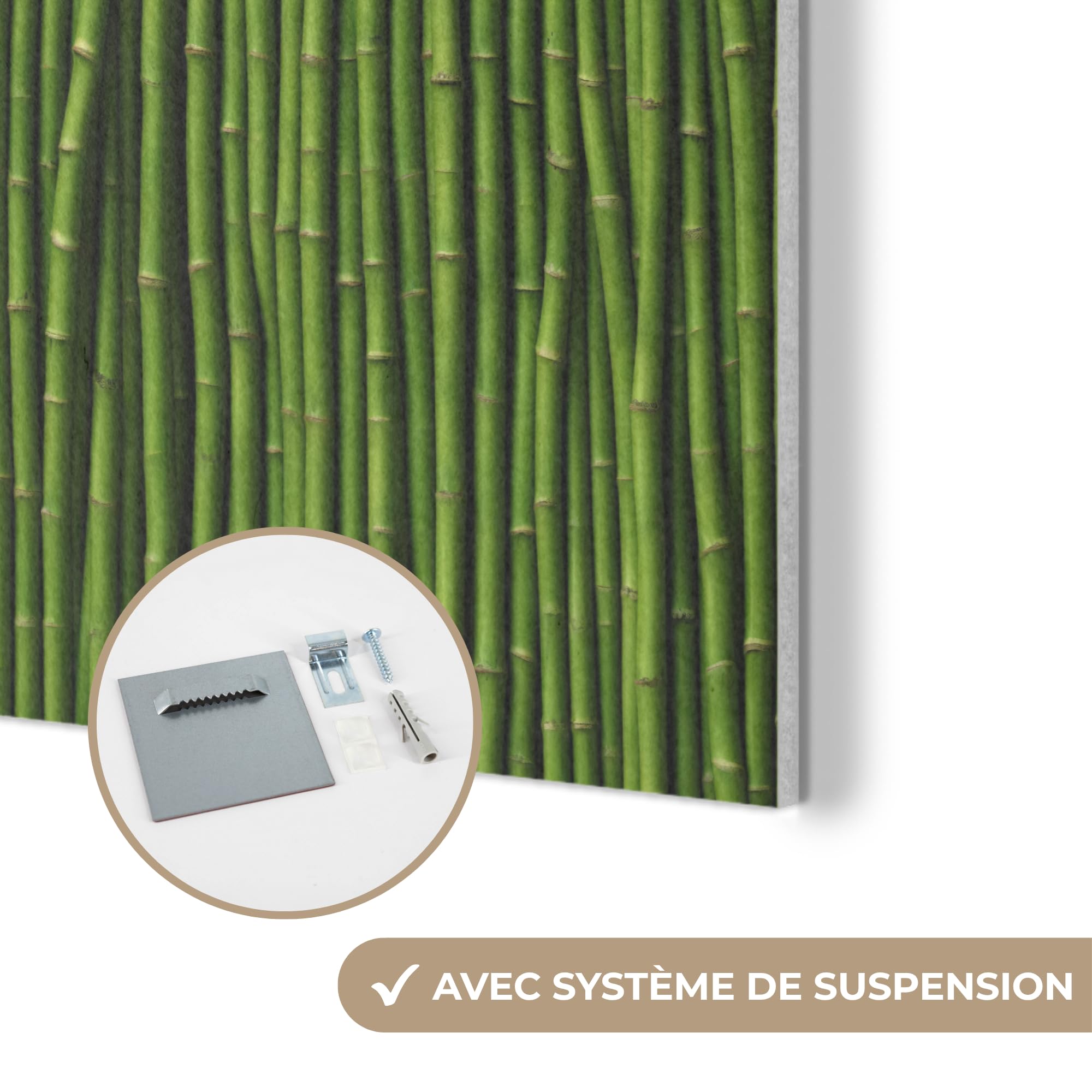 MuchoWow© Paneles Acusticos Decorativos 100x70 cm Acoustic Panel Acustico Decorativo Aislante Insonorizacion Decoracion Habitacion Diseño Moderno InsonorizarCurvo - Varillas - Verde - Bambú