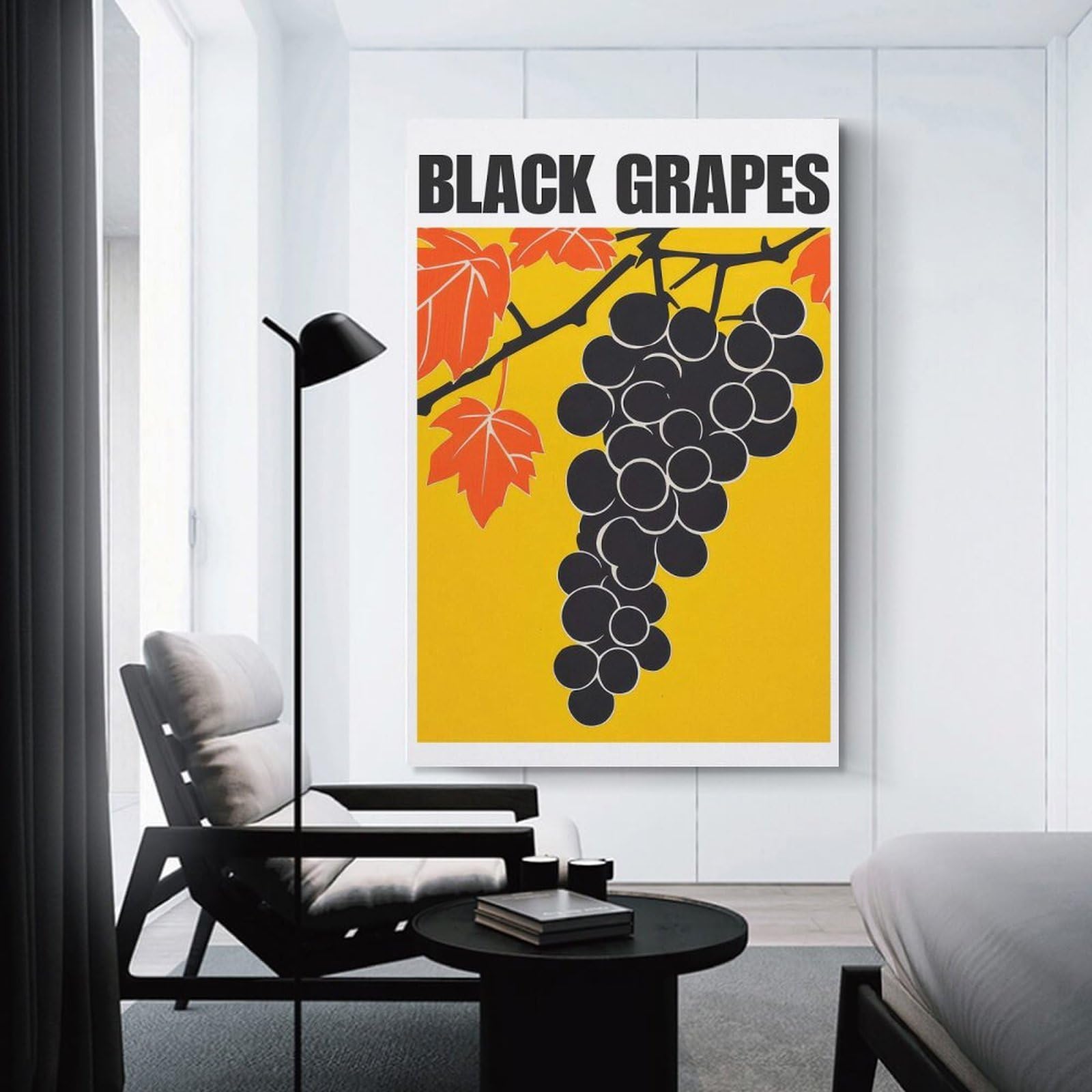 Junmoney Unframe-Style-10 Black Grapes Retro Art Print Home Decor Wall Art 24X36inch(60X90cm), For Lounge, Study, Hallway Or Flat Walls, Stylish Home Artwork For Focal Walls