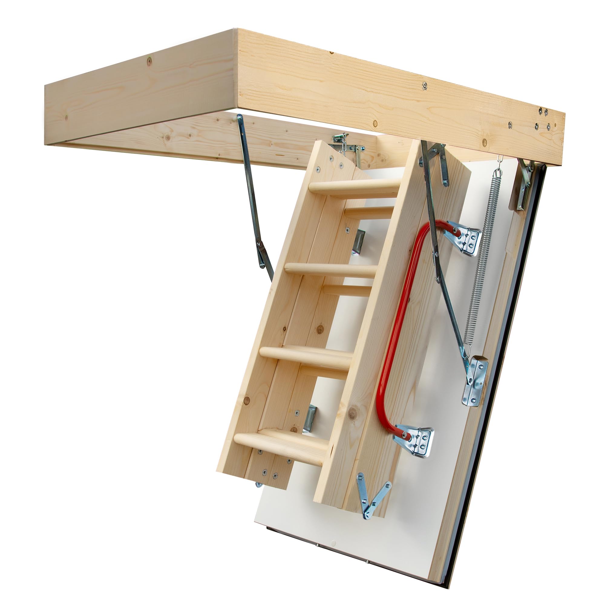 4IQ Dachbodentreppe 120x80 cm - Bodentreppe Gedämmt - U-Wert 0,44 - Raumhöhe bis 280 cm - Inkl. Handlauf 75 cm