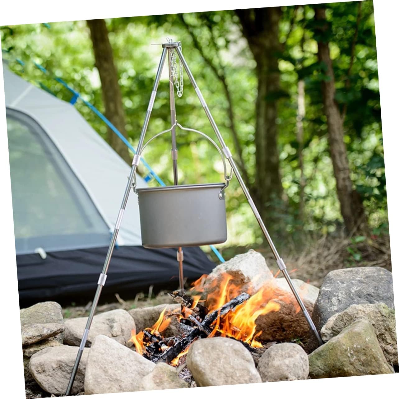 Portable Camping Pot Alumina Pot Induction Cookware Cookware Camping Spork