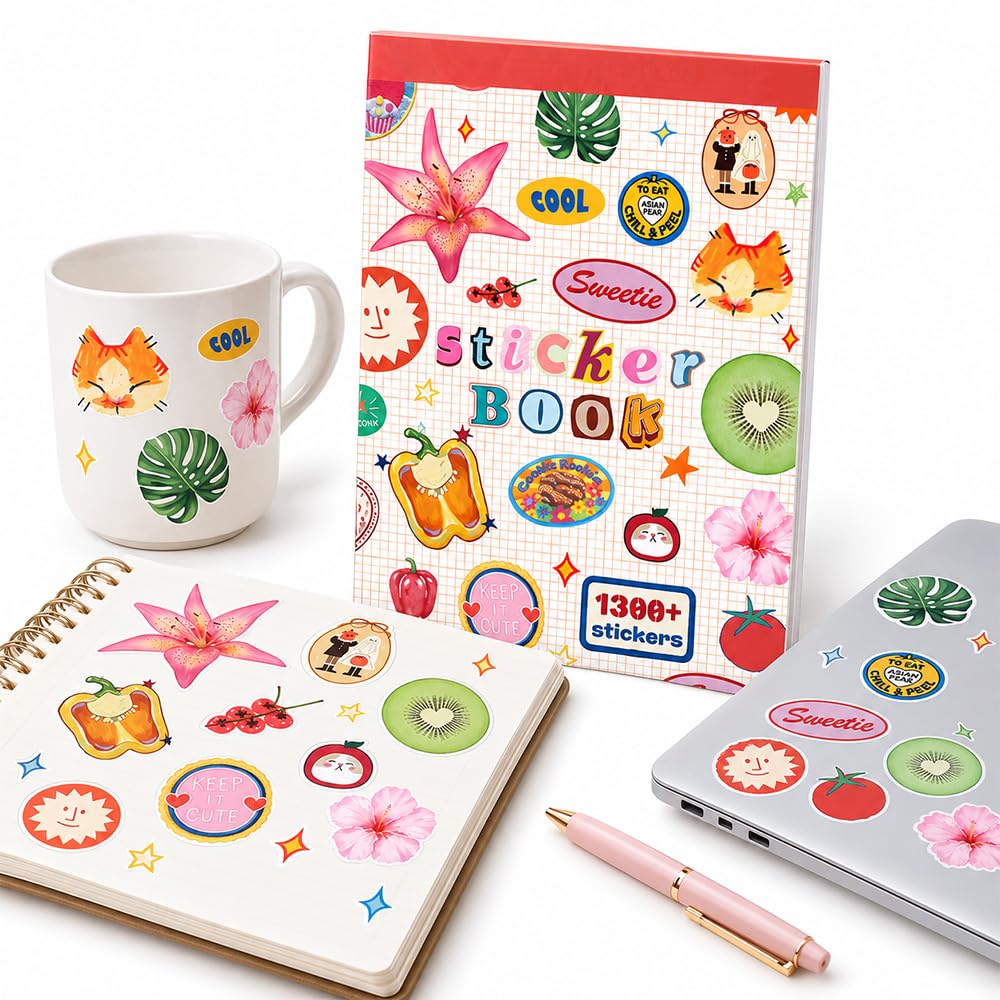Journal Sticker Books, 14.8x21cm 50 Sheets Scrapbook Supplies for Adults