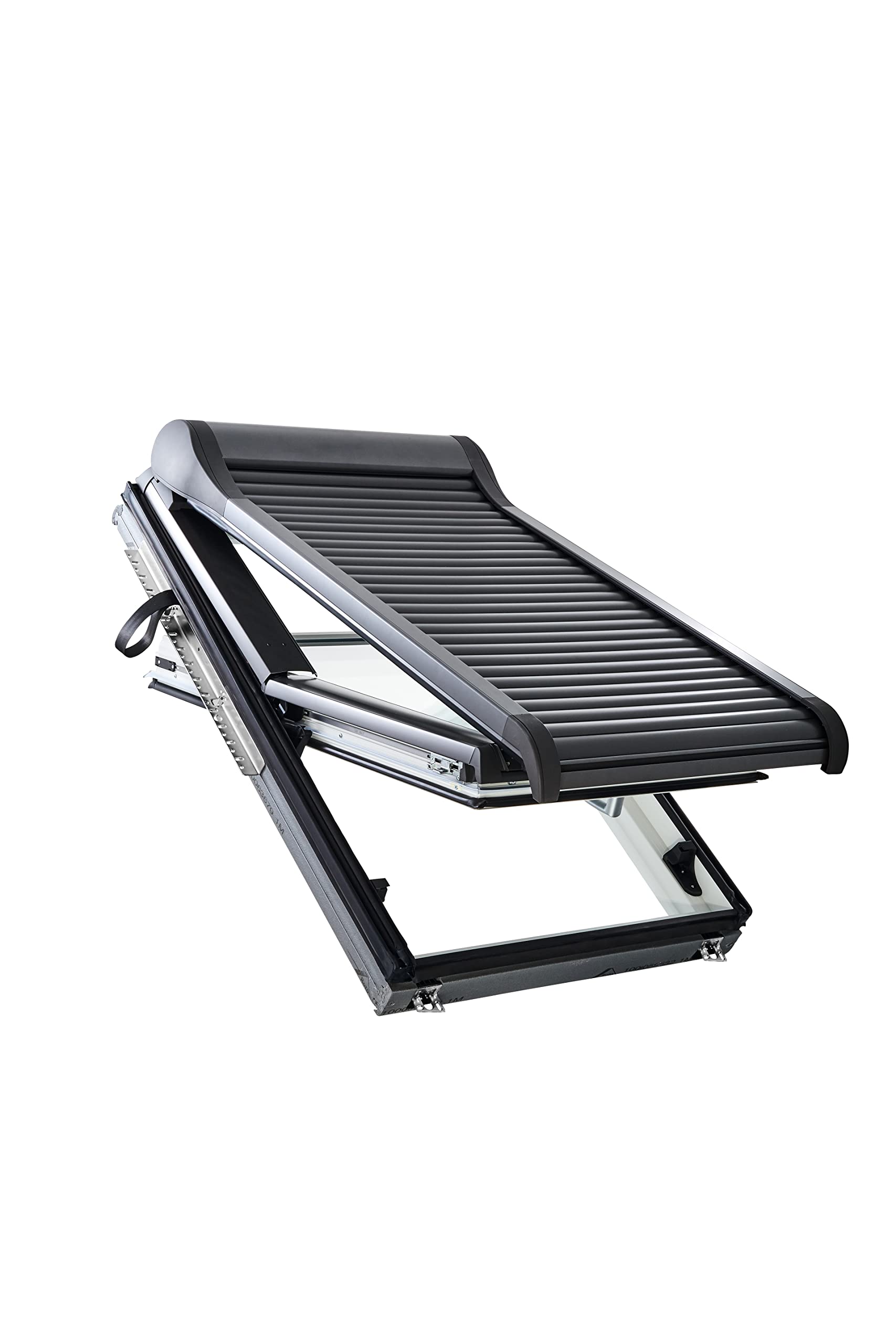 Volet Roulant Extérieur Originale Roto ZRO - Volet Roulant Manuel - avec Manivelle - Lamelles en Aluminium à Double Paroi - pour la Série Designo R6/R8 - Taille 074/078 | 07/07 - Anthracite Métallisé