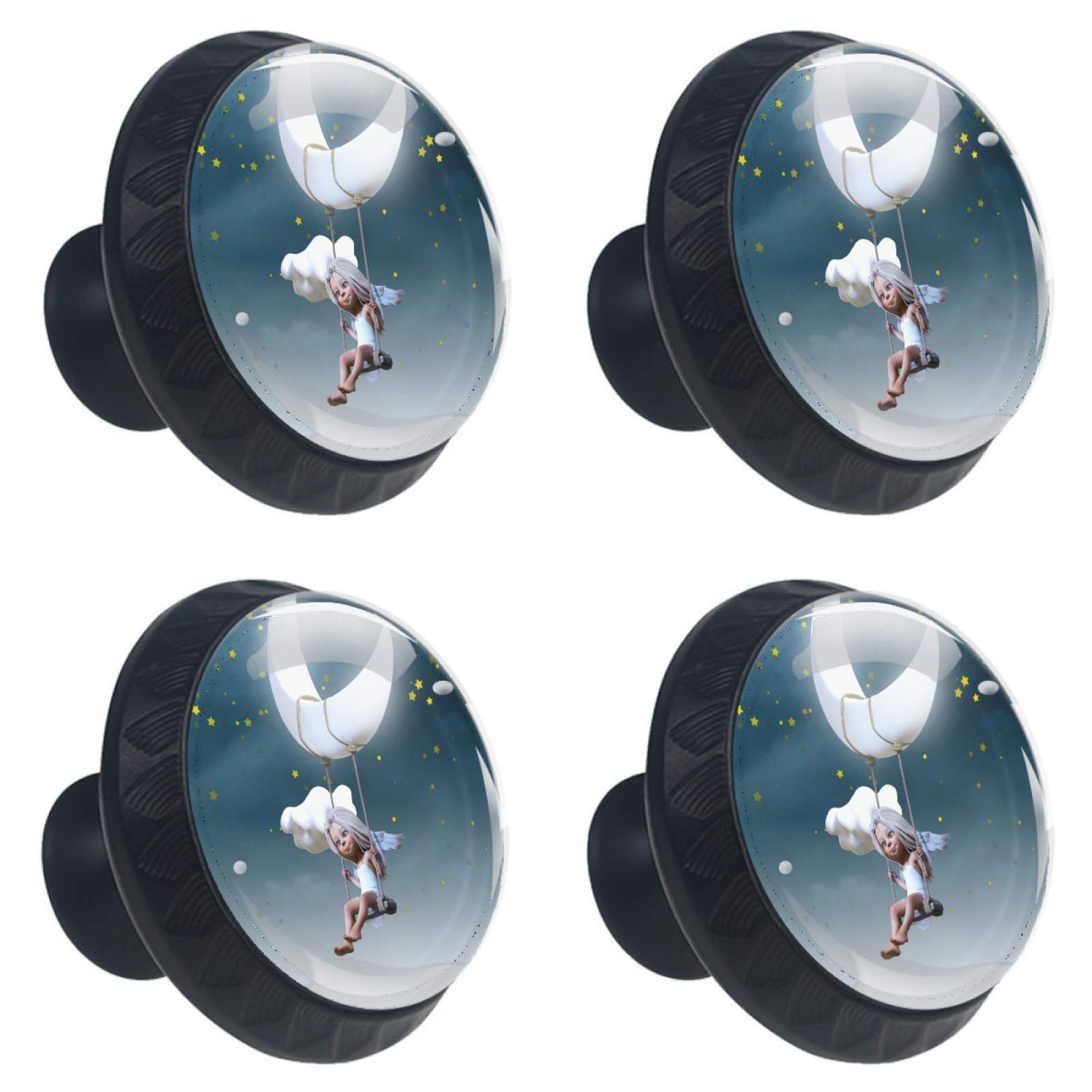 Boutons de meuble ronds lune pour réparer et embellir une commode de fille 30mm
