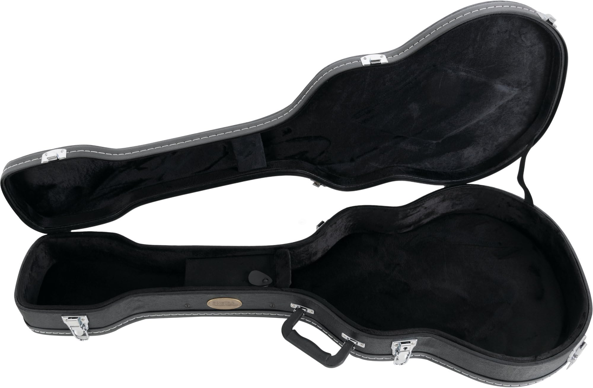 Rocktile Étui Guitare pour Guitare Semi-Acoustique ES-Style II - Hardcase Rembourré - Compartiment Intégré - Fermeture À Clé - Longueur Totale : 106 cm - Noir