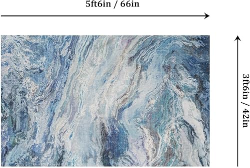 Miniatura 2 de Mountain Up - Alfombra de entrada de 3 x 5 pies, moderna alfombra de mármol lavable con parte trasera antideslizante, entrada abstracta, alfombra