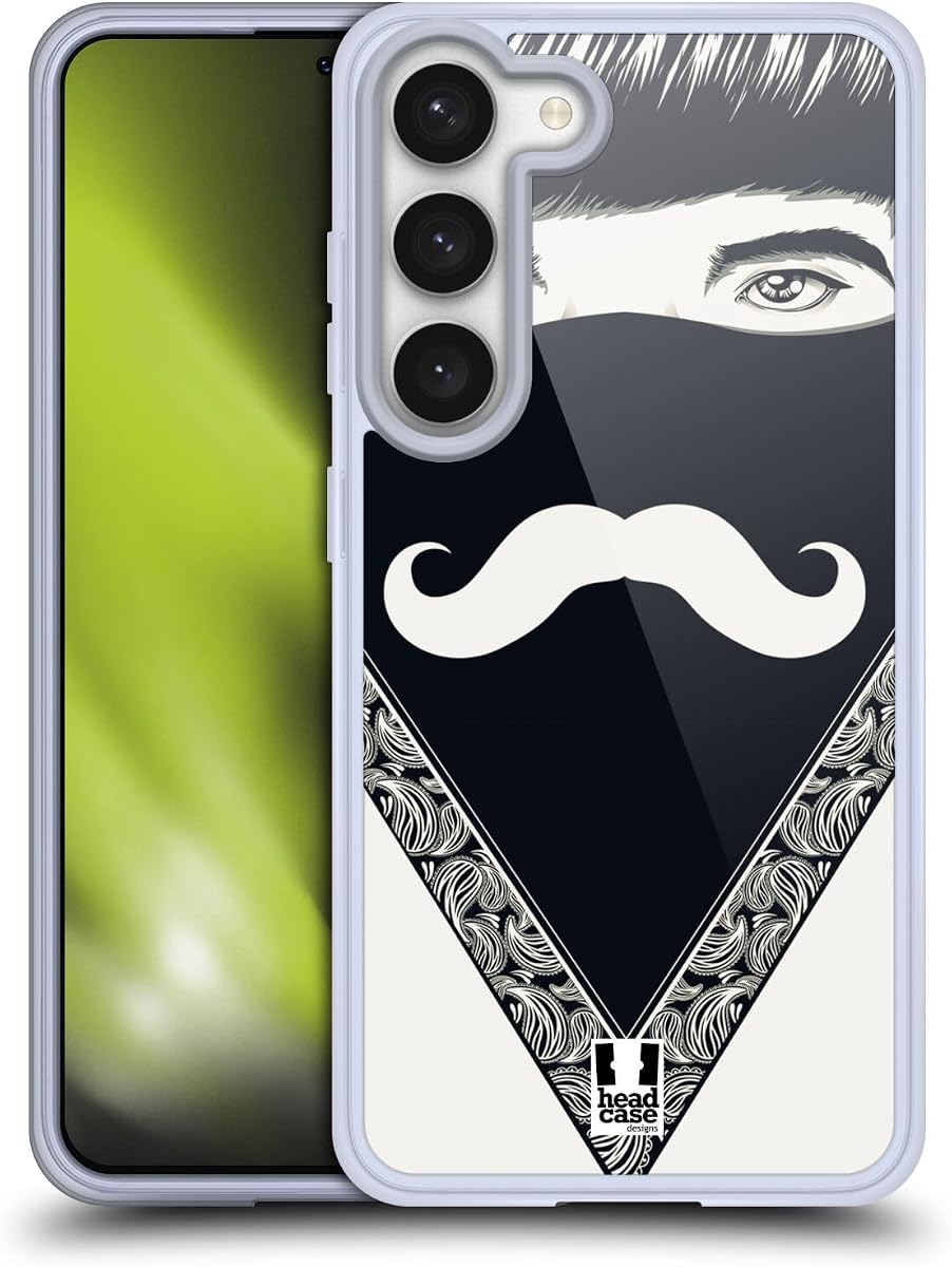 Moustache Bandana Gel Case [Military Grade Protection] Compatible with Samsung Galaxy S23 5G and Compatible with MagSafe