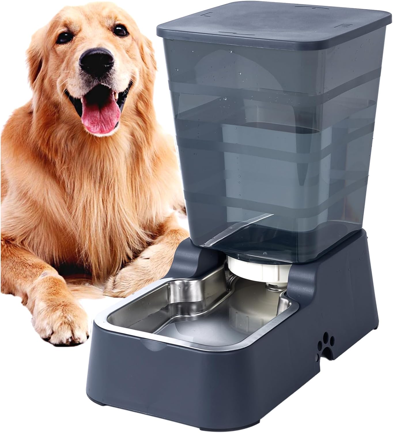 Meikuler 5L Automatic Pet Water Dispenser for Cats & Medium Large Dogs - Stainless Steel Bowl, BPA-Free