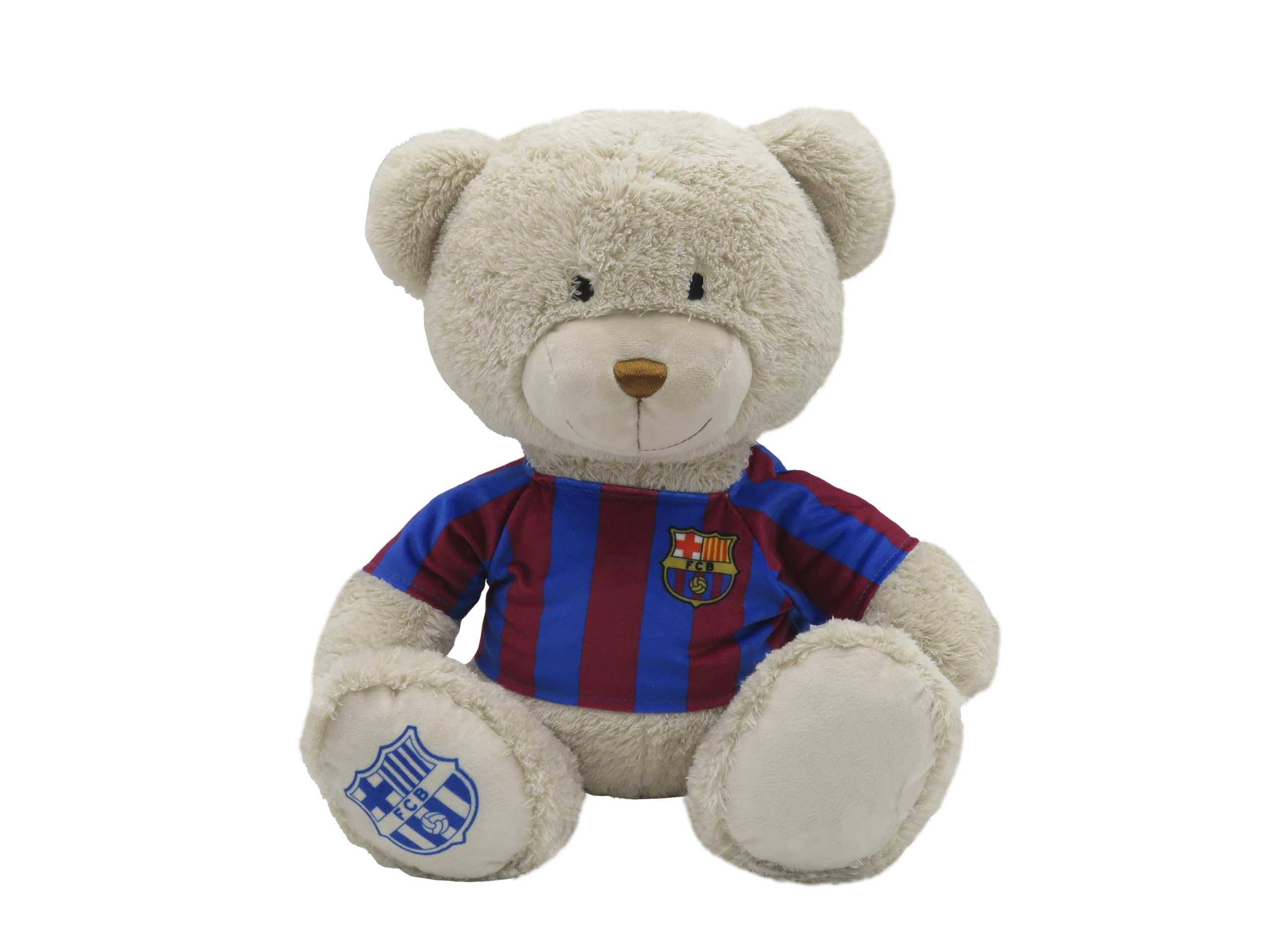 CYPBRANDS FC Barcelona, Teddy Bear, Doll, 35 cm, Barça T-Shirt, Beige, Official Product