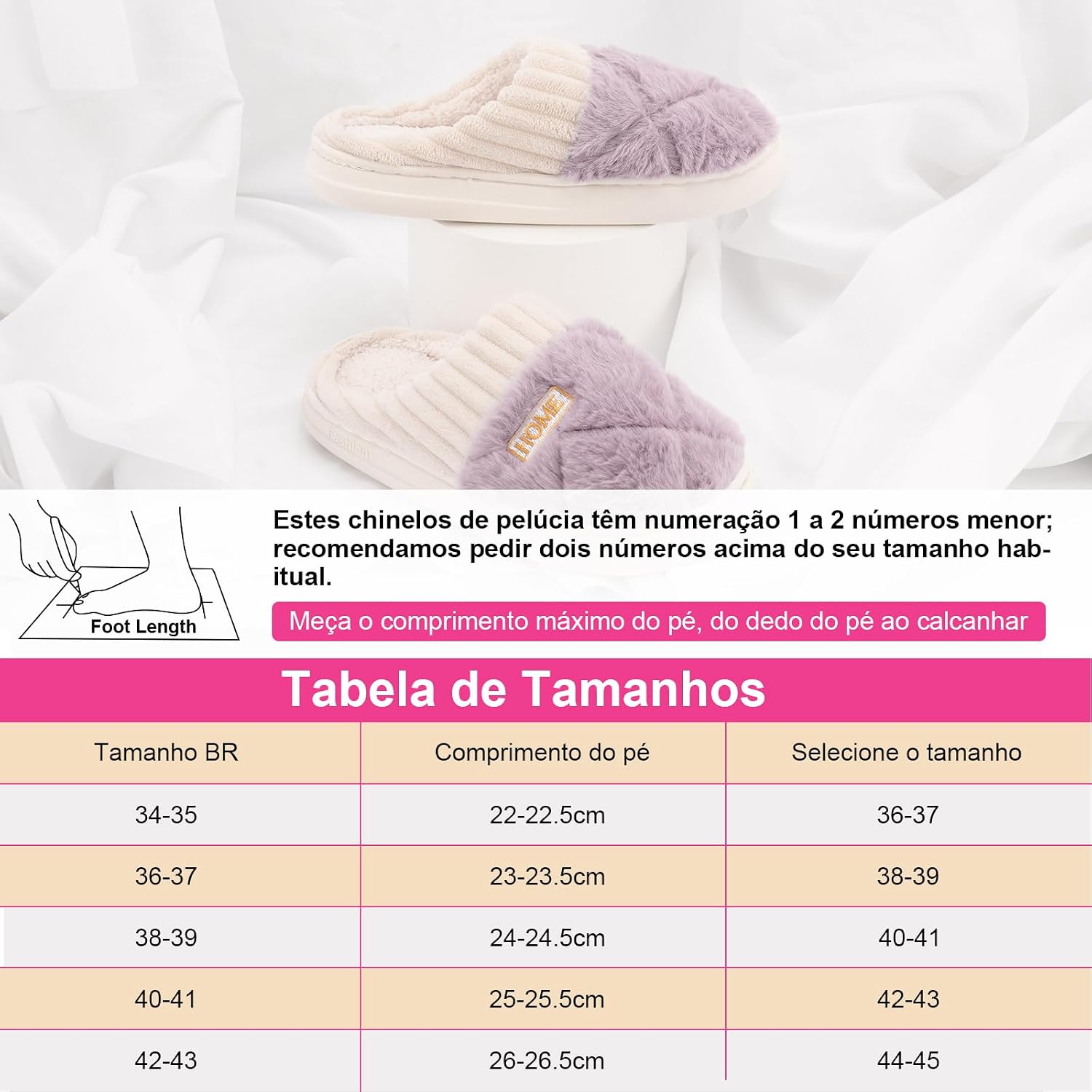 Chinelos de Pelúcia Quentes para Mulheres com Solado Antiderrapante - Super Confortáveis e Duráveis, Presente Aconchegante para Mulheres, Mãe e Namorada