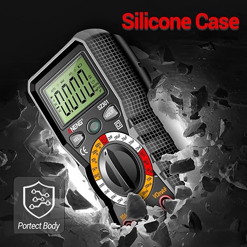 Miniatura 7 de ANENG Multímetro digital con estuche, voltímetro AC DC, medidor de voltios, amperios y ohmios, mide voltaje, corriente, resistencia, continuidad,