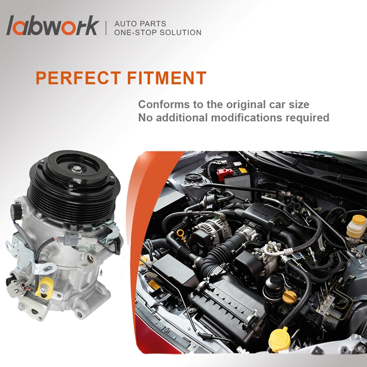 labwork AC Compressor with Clutch CO 29184C Replacement for Toyota Faw Crown 2015-2017