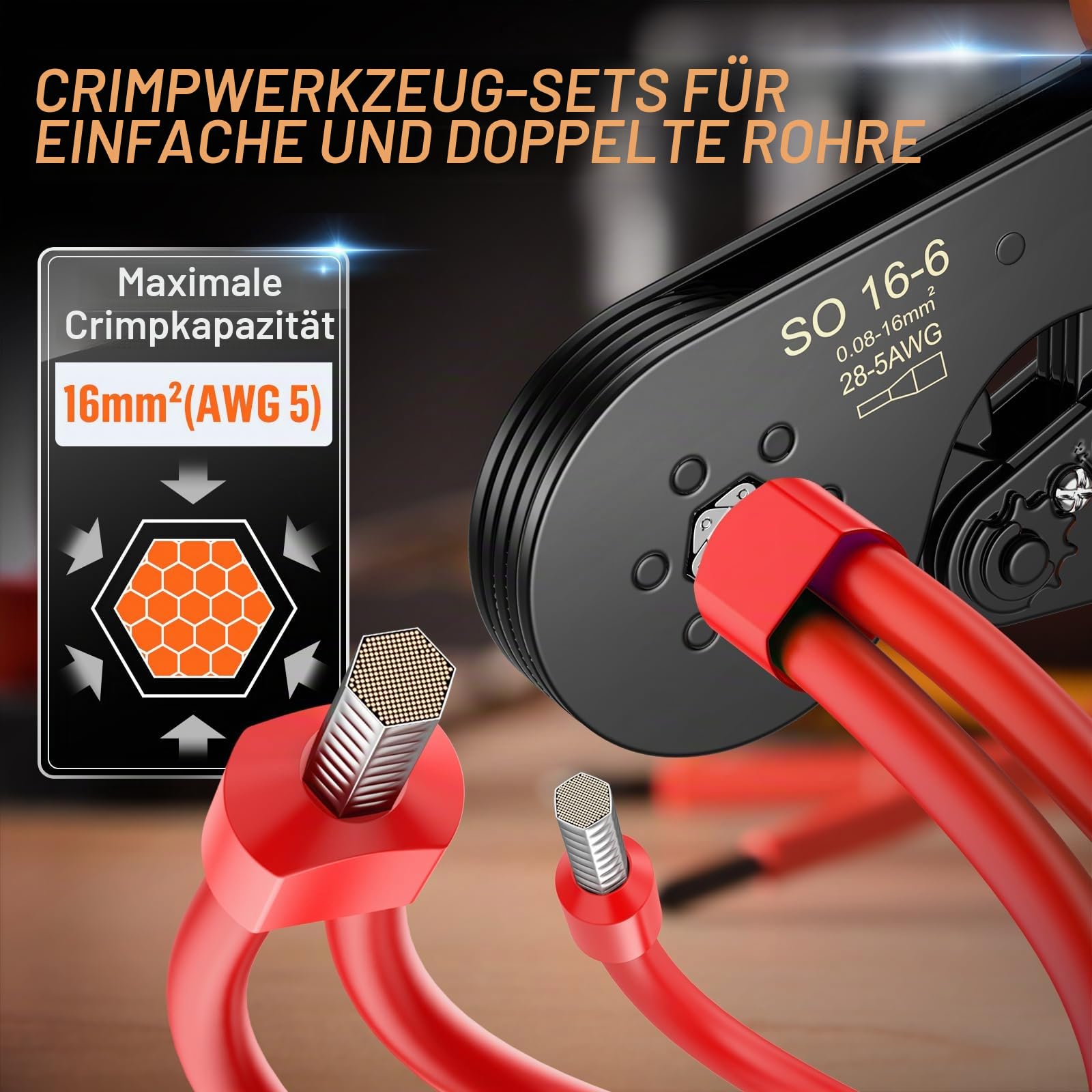 Preciva Crimpzange Set,0.08-16mm² Crimpzangen 1200 stück Aderendhülsen Set,Aderendhülsenzange Krimpzange für Heimwerker und Hausgebrauch Elektroinstallation