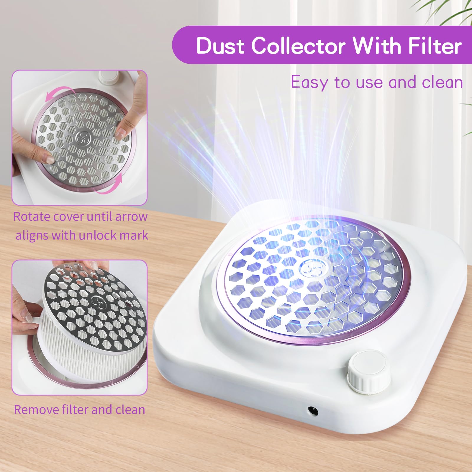 CoFashion Electric Nail Dust Collector Vacuum for Manicure