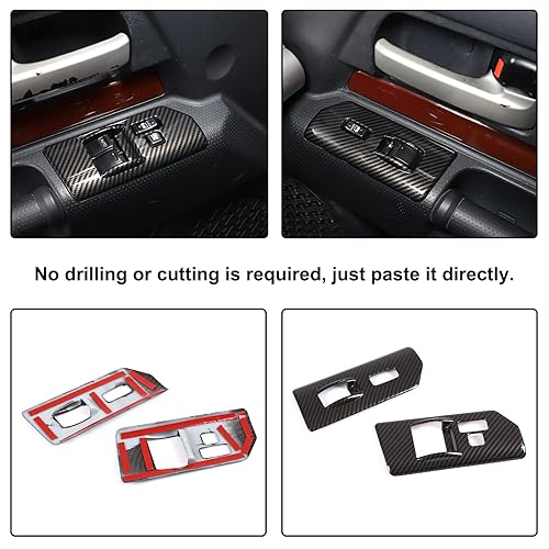 Miniatura 5 de 2 piezas de interruptor de elevación de ventana de puertas delanteras compatibles con Toyot FJ Cruiser 2007-2021 Aunginsy interruptor de elevación