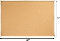 Vista 2 de OWLKELA Tablero de corcho de 24" x 36" con marco de madera, tablero de anuncios de corcho, tablero de corcho con marco de madera de roble, tablero