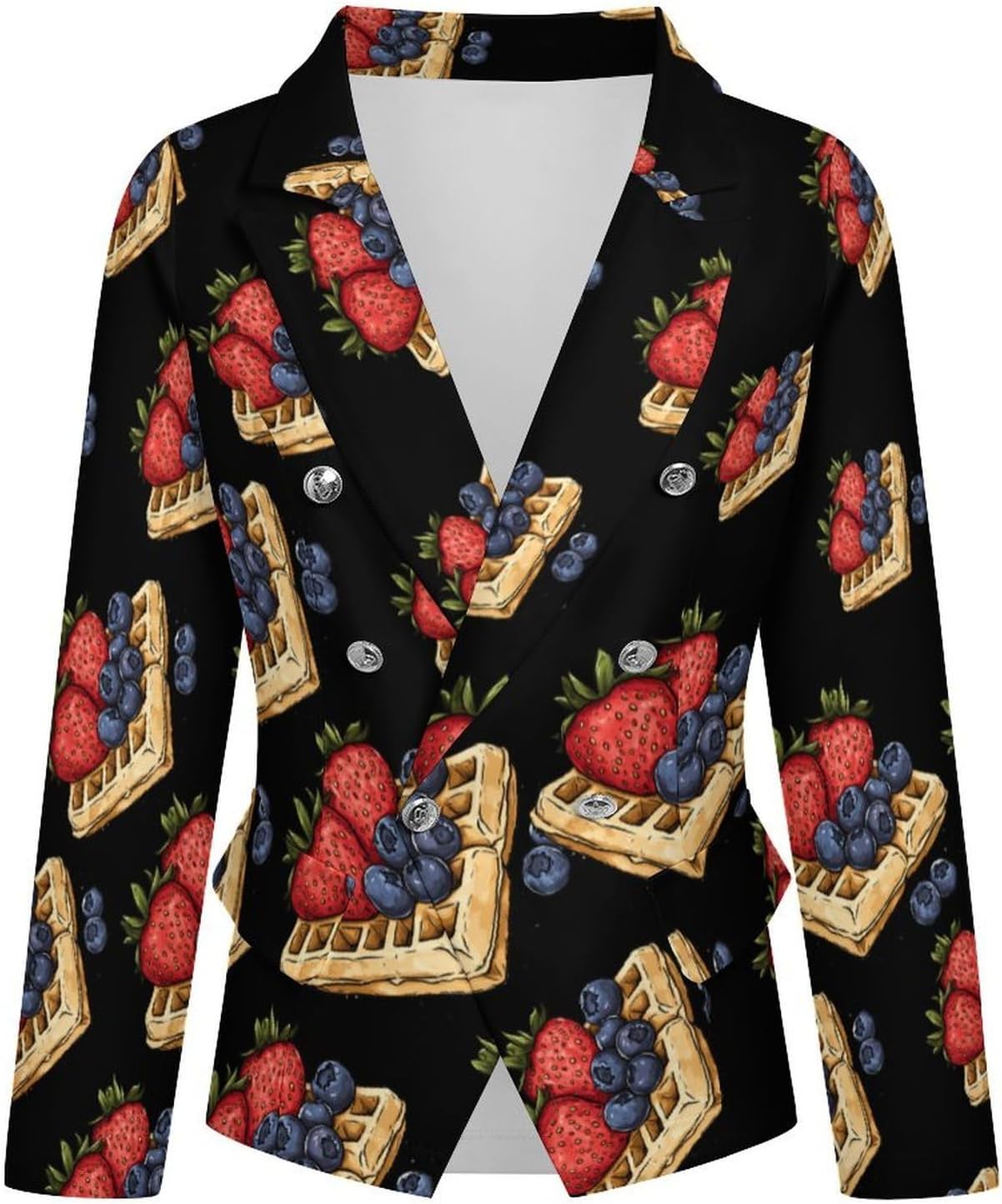 Stawberry Strawberries Sweet Food Women's Blazer Long Sleeve Suits Business Casual Blazers Jackets Lapel Open Front Suit