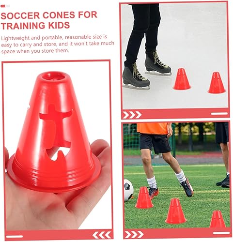 Miniatura 6 de 20 piezas de conos deportivos pequeños a prueba de viento para fútbol, fútbol, patinaje sobre ruedas, entrenamiento de agilidad, marcadores altos