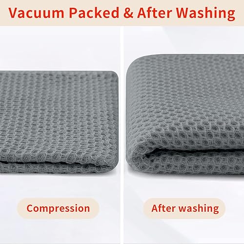 Miniatura 262 de Homaxy Trapo de cocina de 100% algodón, tejido de punto gofre, ultrasuaves, absorbentes, de secado rápido, para limpiar, 13 x 28 pulgadas, paquete