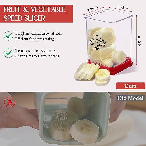 Miniatura 3 de Cortador de frutas de acero inoxidable, fresa, rebanador de huevos, rebanadoras de plátano, rebanador de frutas y verduras de velocidad de frutas