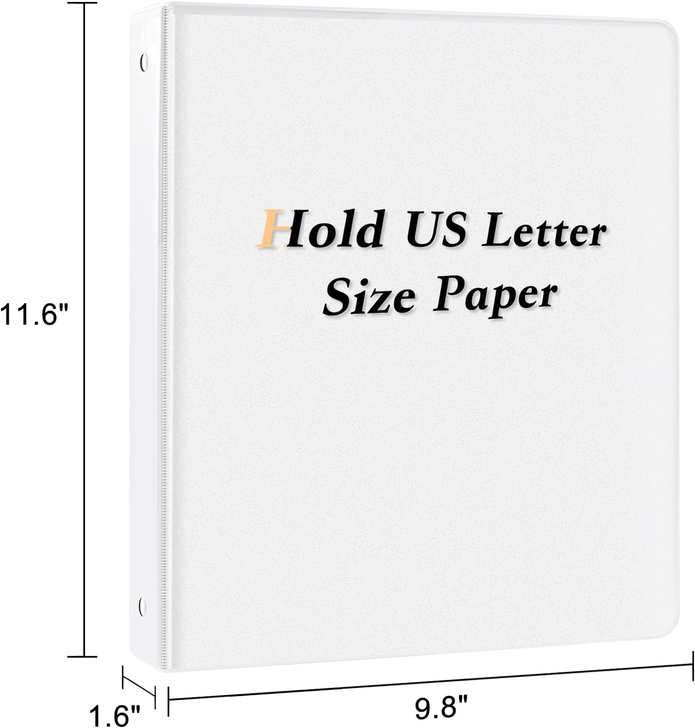 CIXILDTS 1-inch Round Ring Binder, Standard 3 Ring Binder Fit Letter Size Paper, Presentation View Binders, White,12-Pack