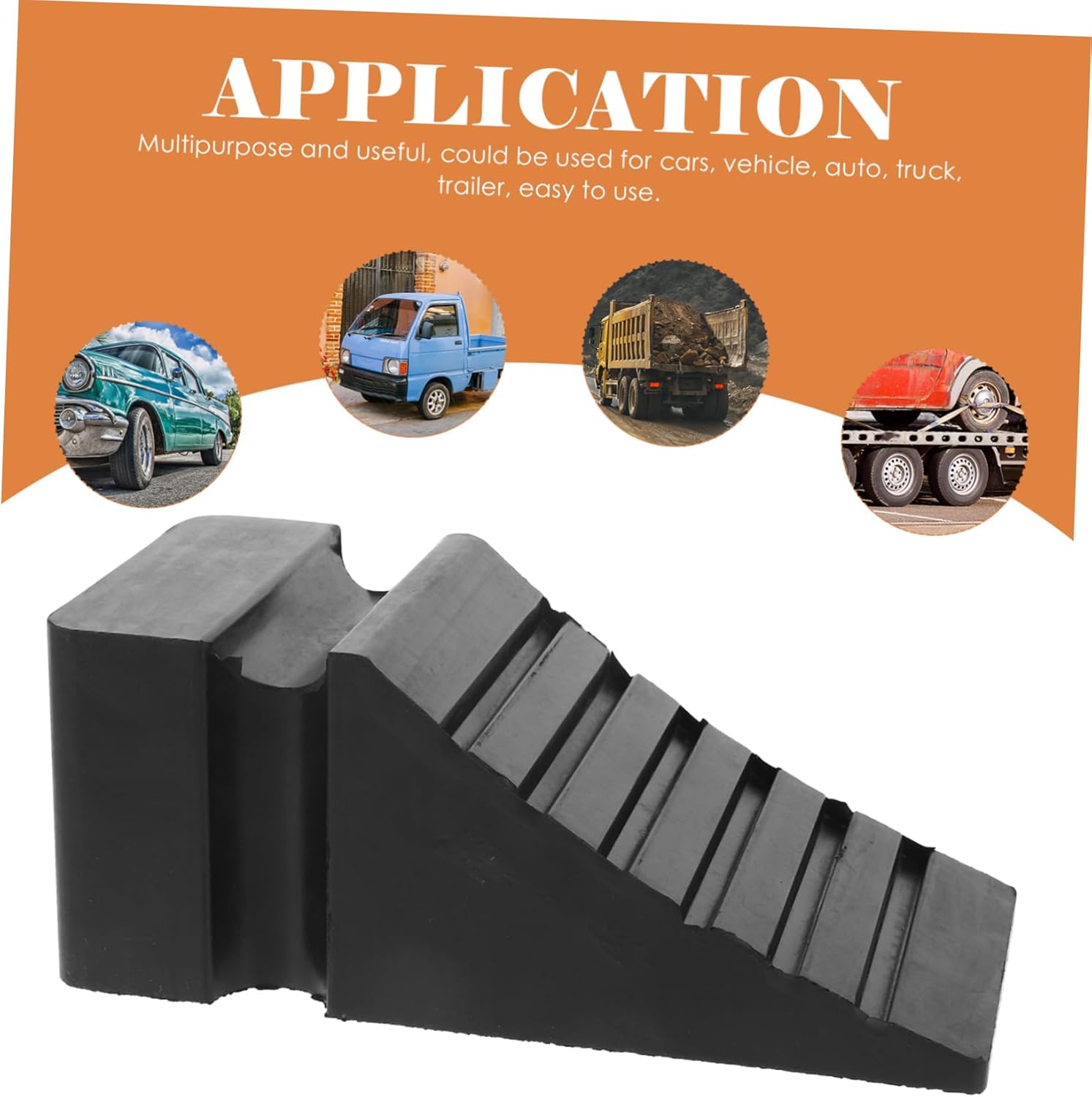 CHILDWEET Portable Non-Slip Wheel Chock for Trucks and Cars Compact Tire Stabilizer for Safe Parking Slopes Lightweight Rubber Chock for Vehicle Control