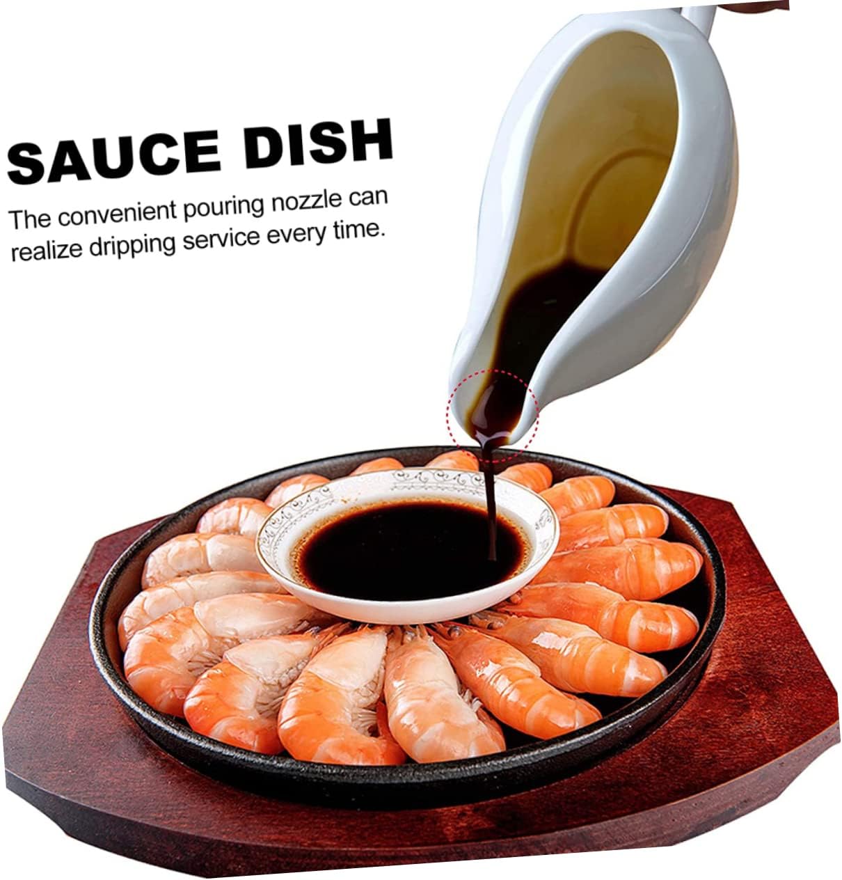 ABOOFAN 1set Modern Gravy Boat Sauce Dispenser Milk Sauce Pot Carafe Lid Restaurant Bar Catering Service Tableware