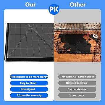 Dog Crate Tray Replacement - Heavy Duty Reinforced Pan