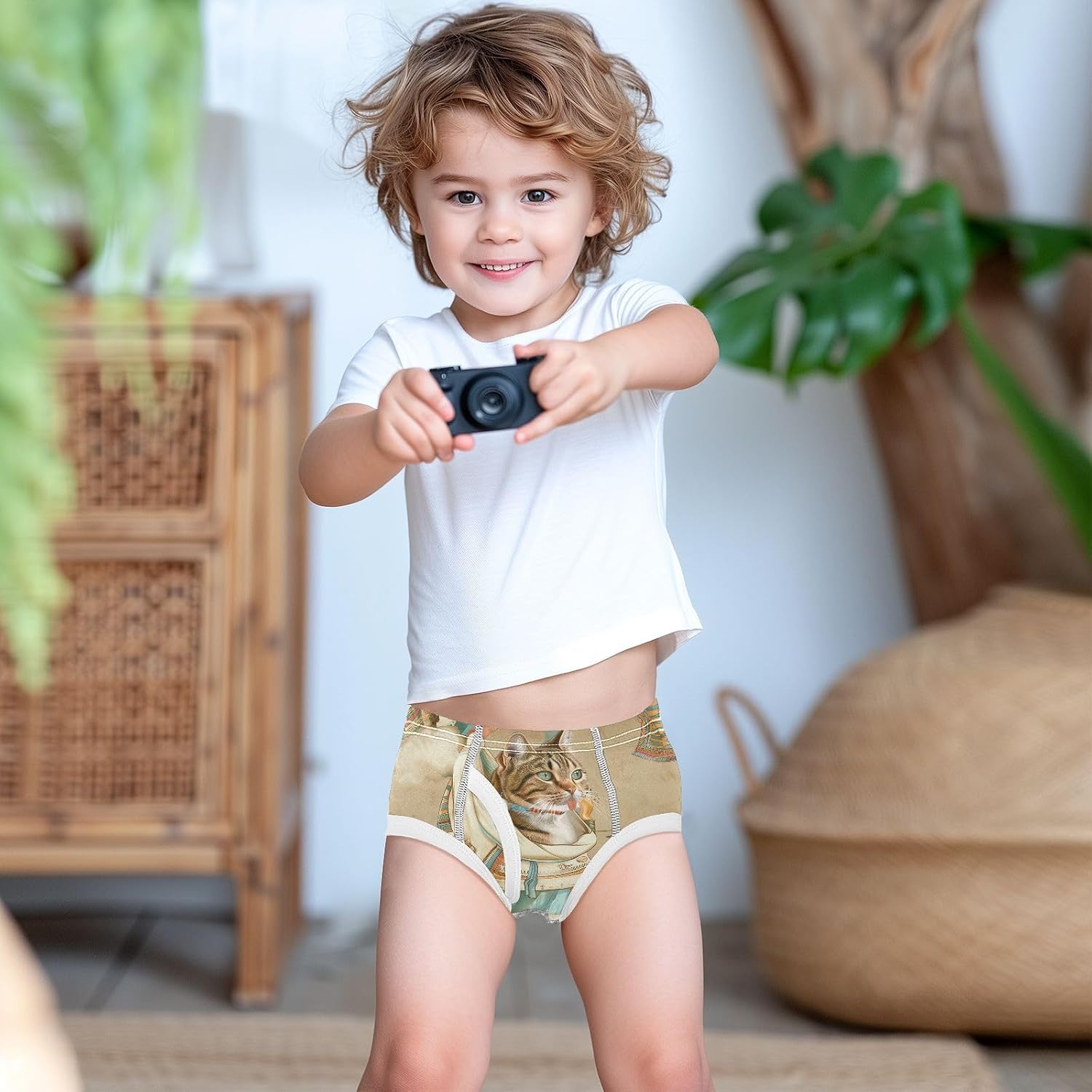 visesunny Boys Training Underwear Cute Bag Pharaoh Cat Breathe Cotton Potty Briefs Size 2T-8Y for Toddler