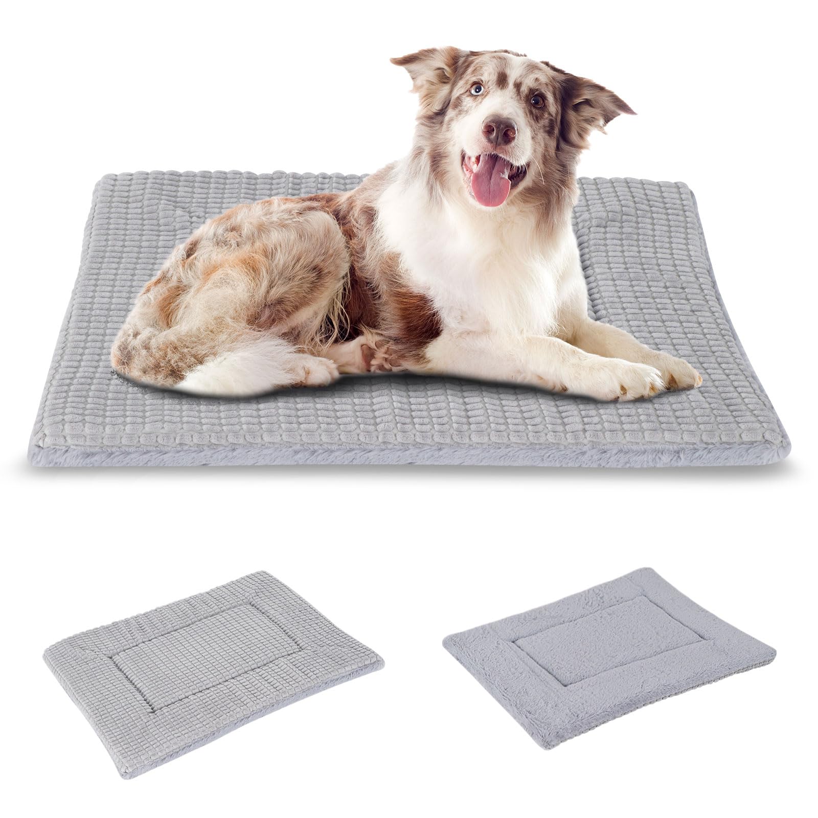 BVAGSS Cuscino per Cane Reversibile, Ultra Morbido Materassino Lavabile, Ortopedico Letto per cani Cuscino Cane Memory Foam Suave y Cálido XH079 (91x58x4cm,Grey)