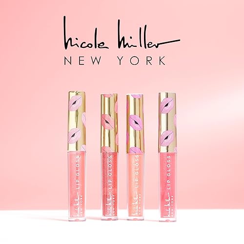 Vista 6 de Nicole Miller New York Beauty Concept - Juego de brillo de labios de 15 piezas, Glamorous Rosy Nude Shades - Beauty in Clear Bottles, 0.07 onzas