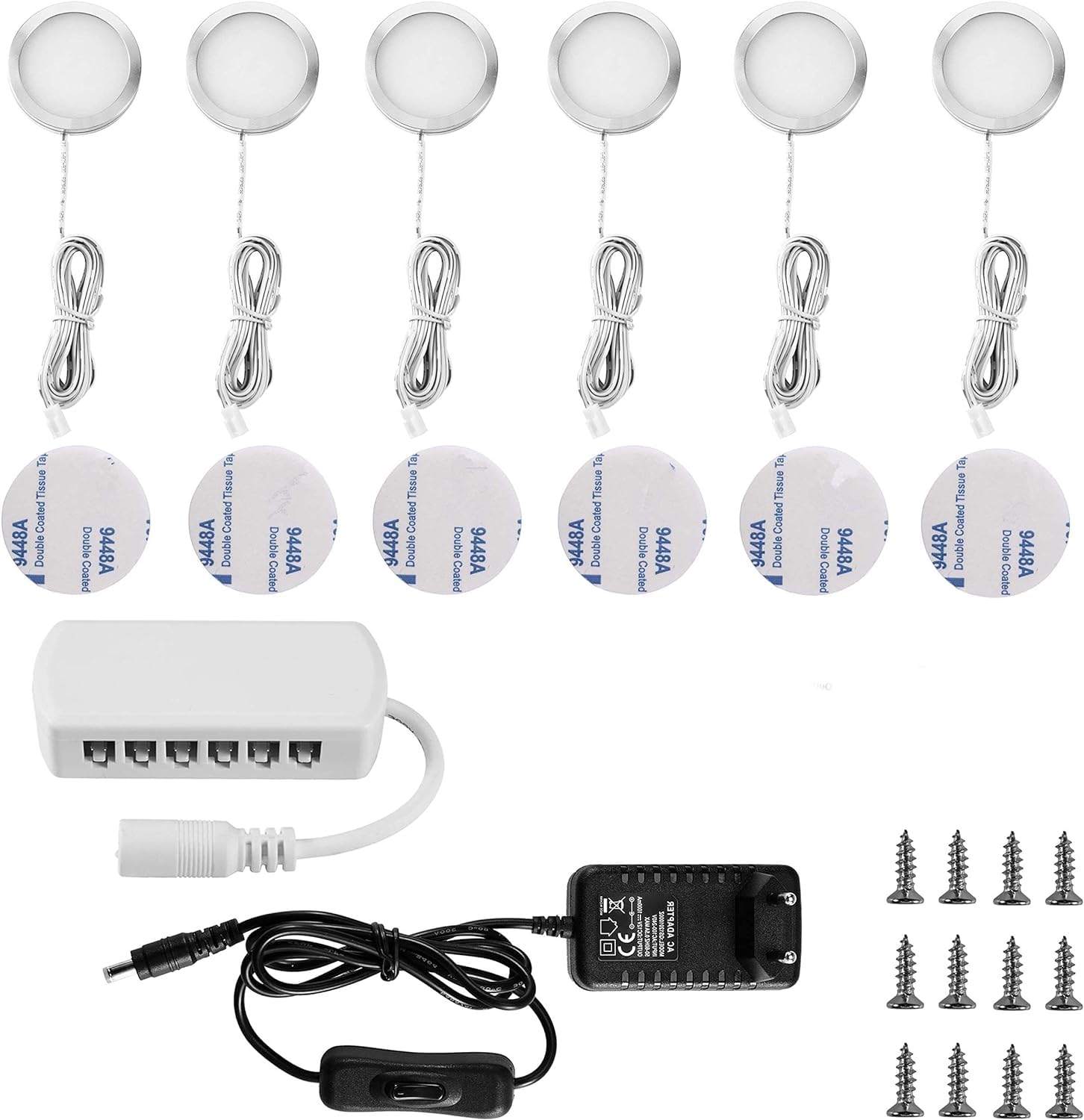 Lightess 6-częściowy zestaw oświetlenia szafowego LED, oświetlenie pod szafkami, neutralna biel, lampka szafkowa LED, lampka nocna, oświetlenie szaf, lampki ścienowe, oświetlenie schodów, oświetlenie