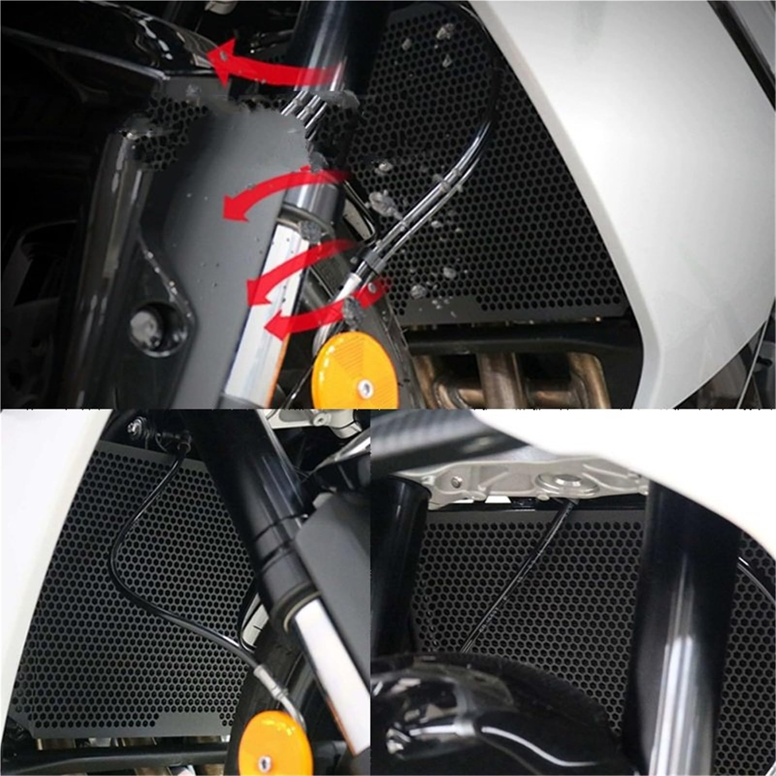 pokrywa chłodnicy motocyklowej Pasuje do Triumph Daytona 660 Osłona chłodnicy Osłona zbiornika chłodnicy Siatka aluminiowa Osłona siatkowa(Black)